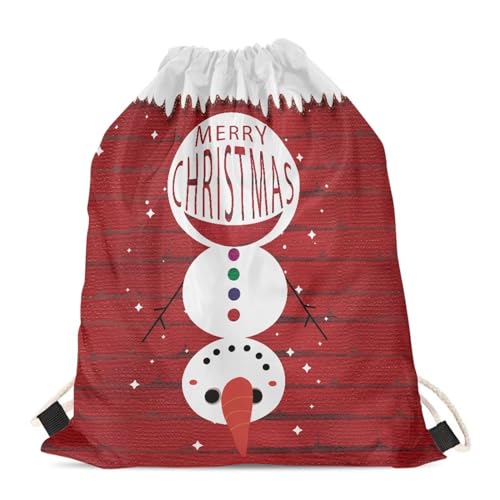Merry Christmas Funny Snowman Red Brick Wall