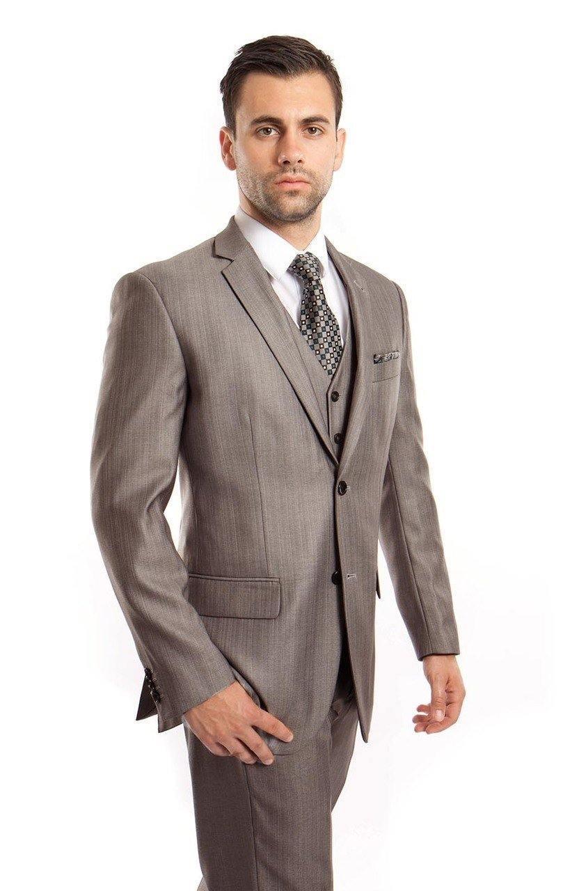 TAZIO COLLECTION Grey Textured 3-Piece Suit for Men | Premium Business & Formal Wear | Perfect for Weddings, Office & Special Occasions