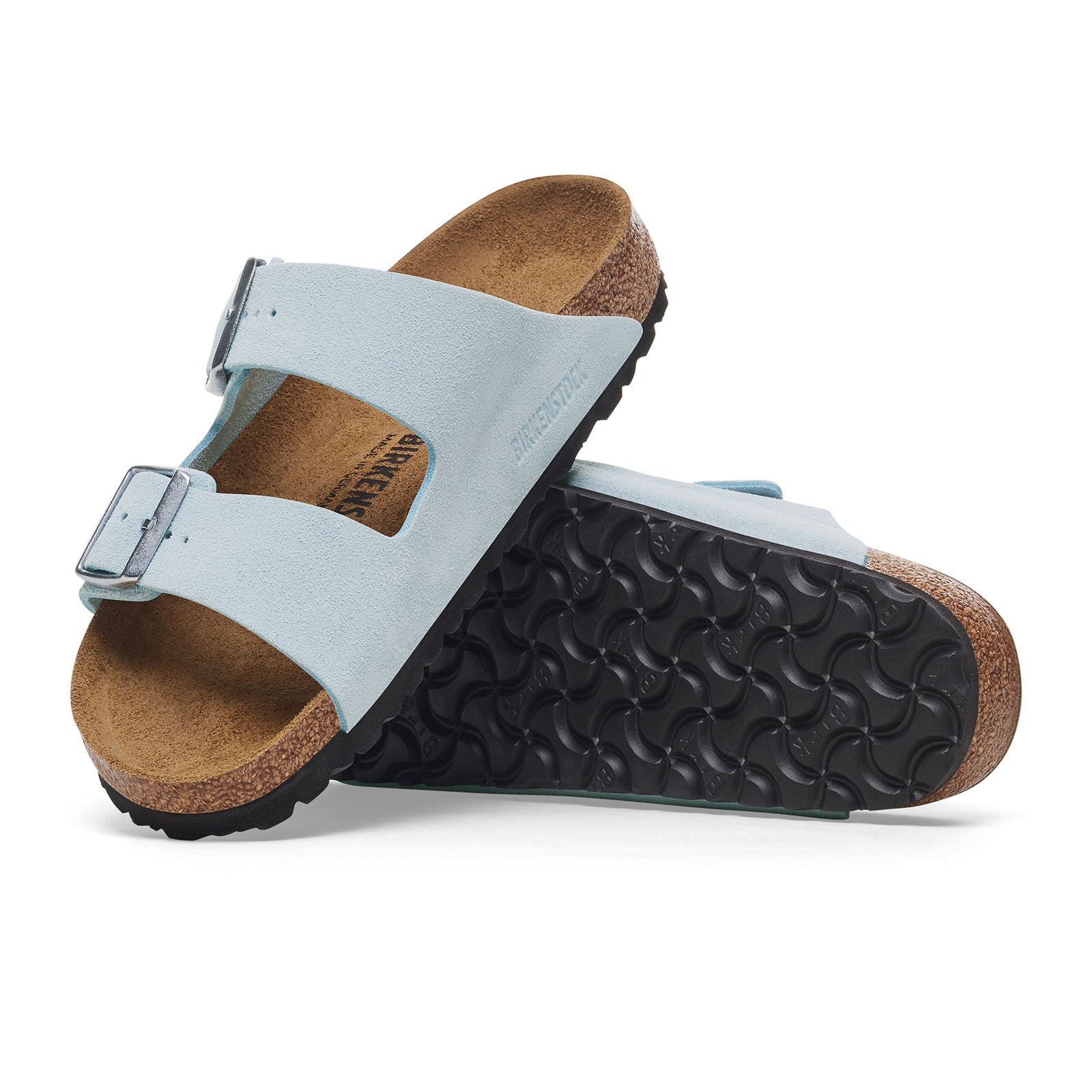 **Birkenstock Arizona Narrow Slide Sandals for Women – Soft Baby Blue Suede | Comfortable Casual & Summer Outdoor Wear**