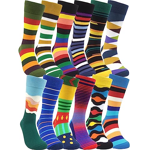 12 Pairs - Colorful Striped Assorted