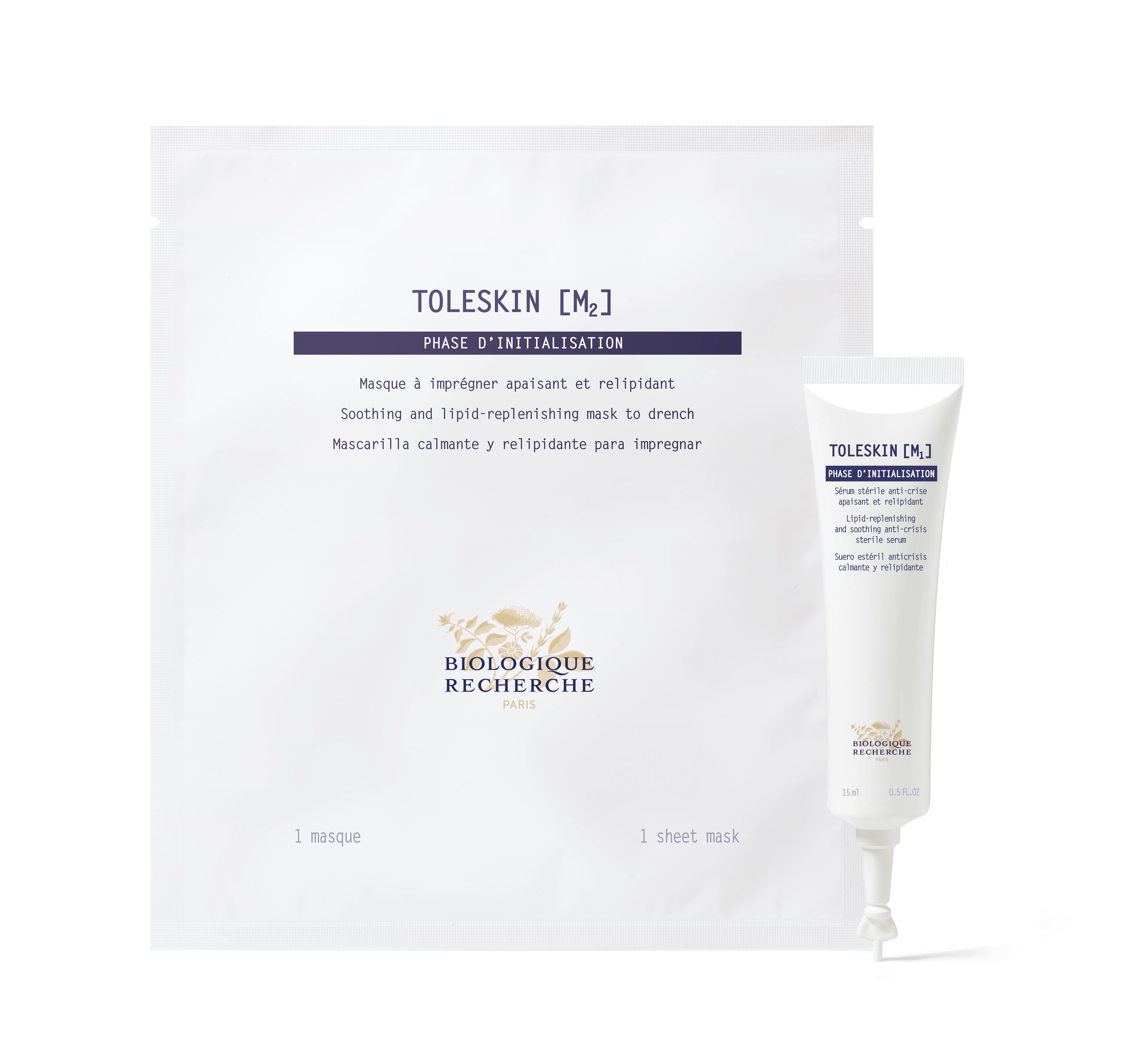 Toleskin M Anti-Crisis Soothing & Lipid Replenishing Face Mask - Hydrating Sheet Mask with Sterile Serum for Dry, Sensitive Skin | Perfect for Post-Procedure Care & Daily Skincare Routine