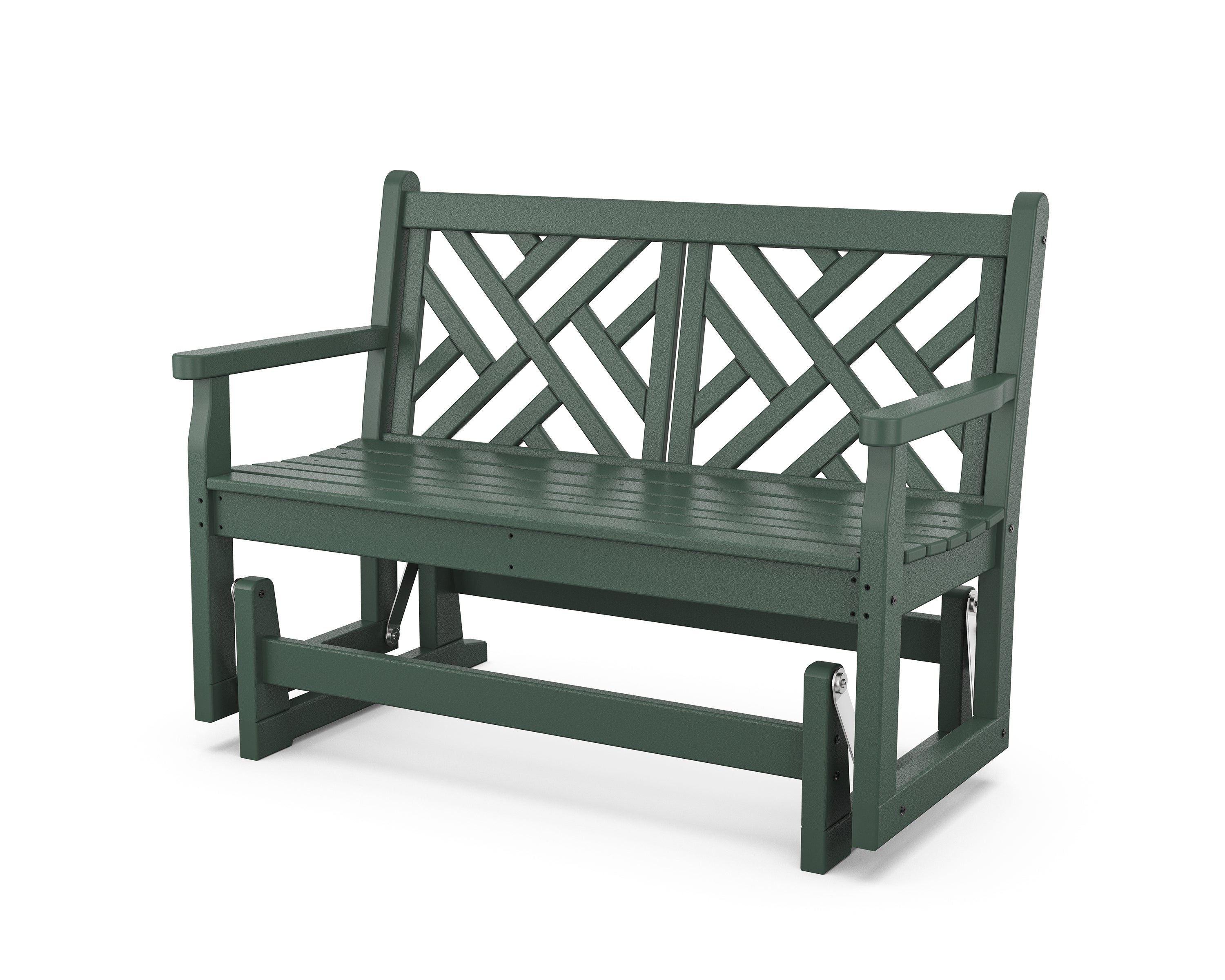 POLYWOOD Chippendale Glider - Classic Outdoor Rocking Chair with Weather-Resistant HDPE Material - Perfect for Patio, Garden, and Porch Relaxation