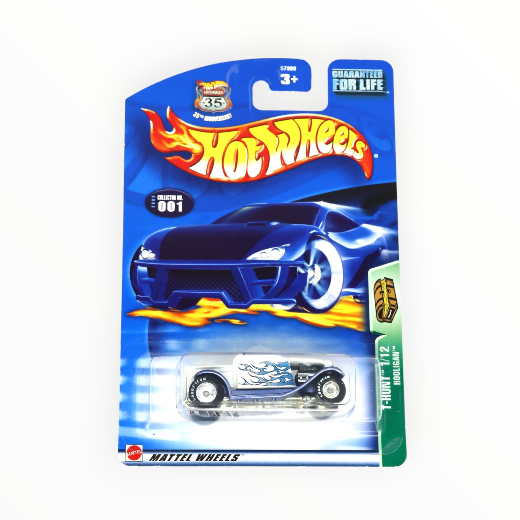 Hot Wheels Treasure Hunt 2003 Hooligan #001 1/12 Scale Die-Cast Car - Rare Collectible for Display & Racing Fun