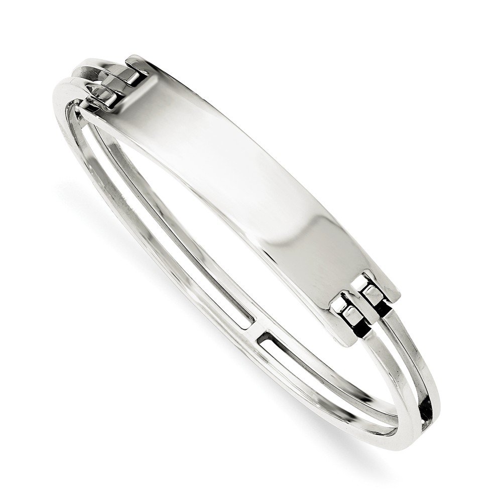 Sterling Silver ID Hinged Bangle Bracelet - Personalized Engraved Jewelry for Women - Perfect Gift for Birthday, Anniversary & Special Occasions