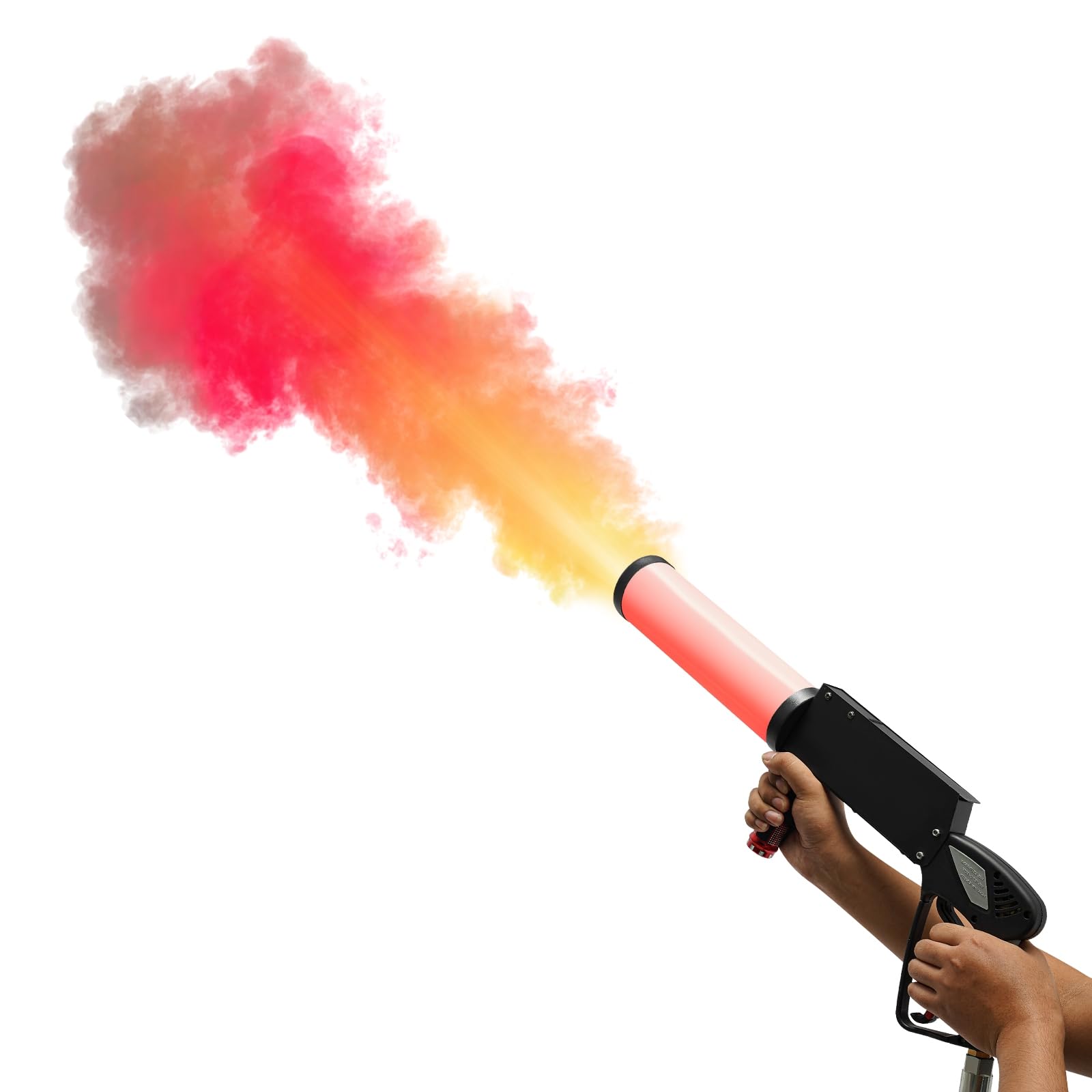 Professional RGB LED Smoke Machine with CO2 Fog Cannon Jet - Handheld Blaster with 10ft Hose for Stage Effects | Perfect for Nightclubs, Weddings, DJ Parties & Halloween Events | Create Stunning Atmosphere for Concerts, Theatrical Performances & Photo Shoots
