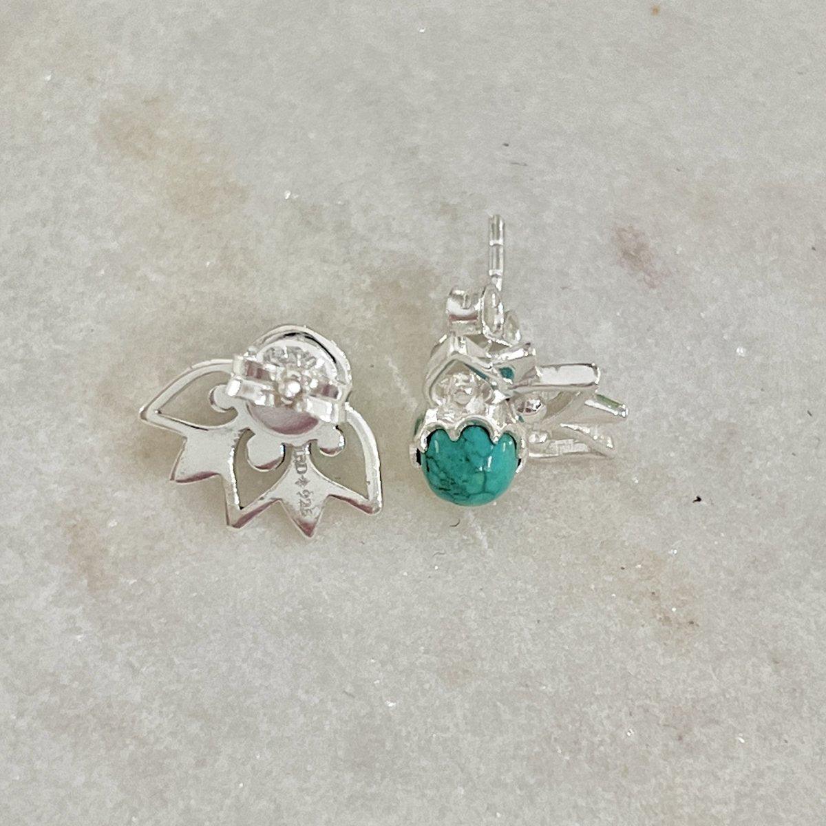 Laihas Inflorescence Turquoise Stud Earrings for Women - Handmade Bohemian Jewelry - Perfect for Parties, Weddings & Everyday Wear
