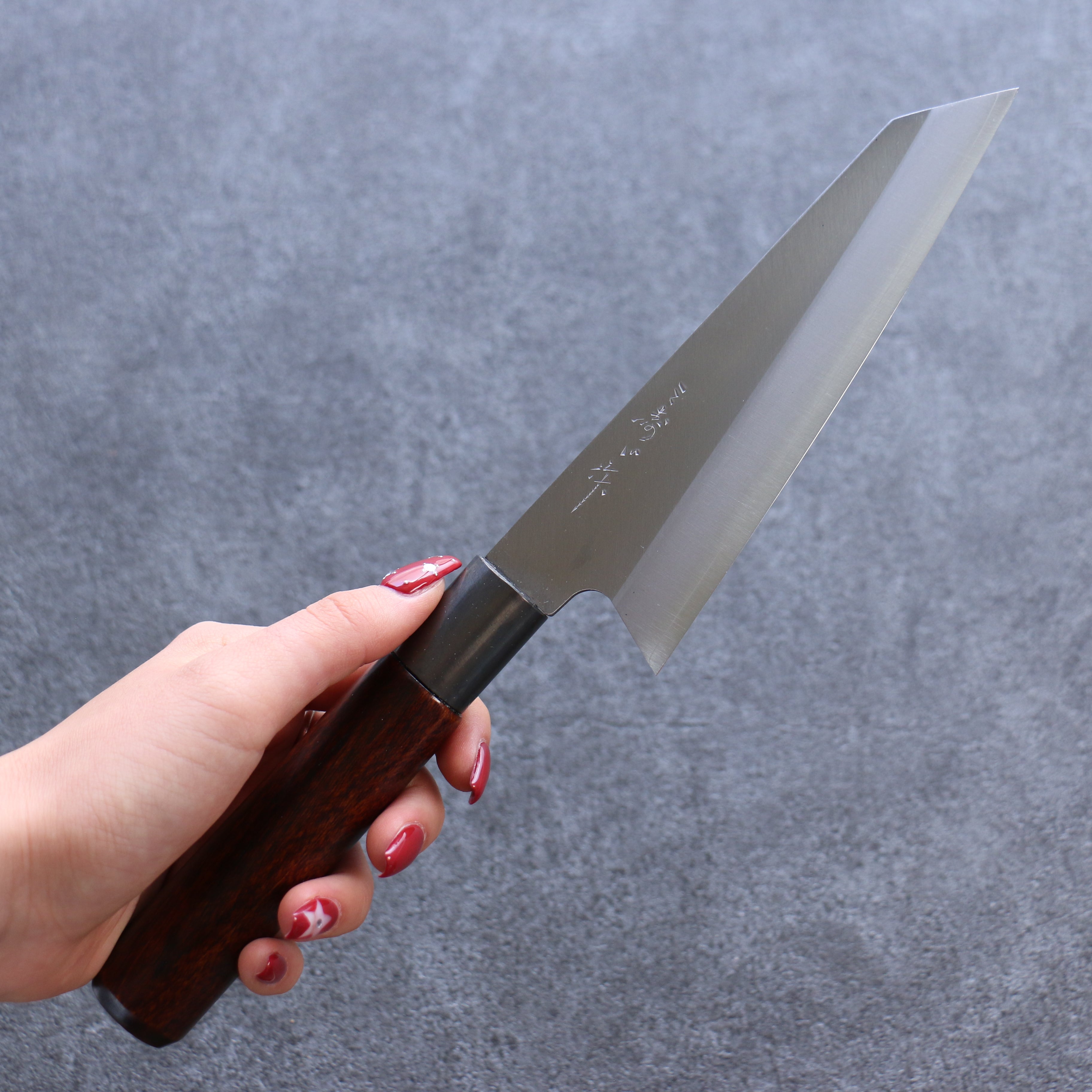 Premium Misuzu VG10 Kasumitogi Small Bunka Knife 150mm - Japanese Damascus Steel Blade with Brown Lacquered Handle - Perfect for Sushi, Vegetables & Precision Cutting in Professional Kitchens