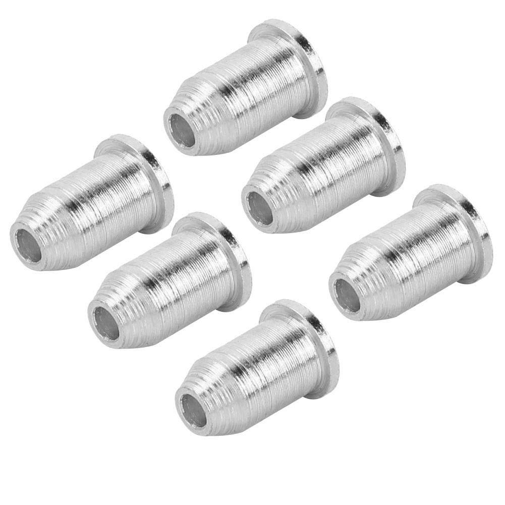 6-Piece Guitar Through Body String Ferrules for Electric Guitar - Premium Stainless Steel String Retainers for Enhanced Tuning Stability | Perfect for DIY Guitar Repair & Upgrades