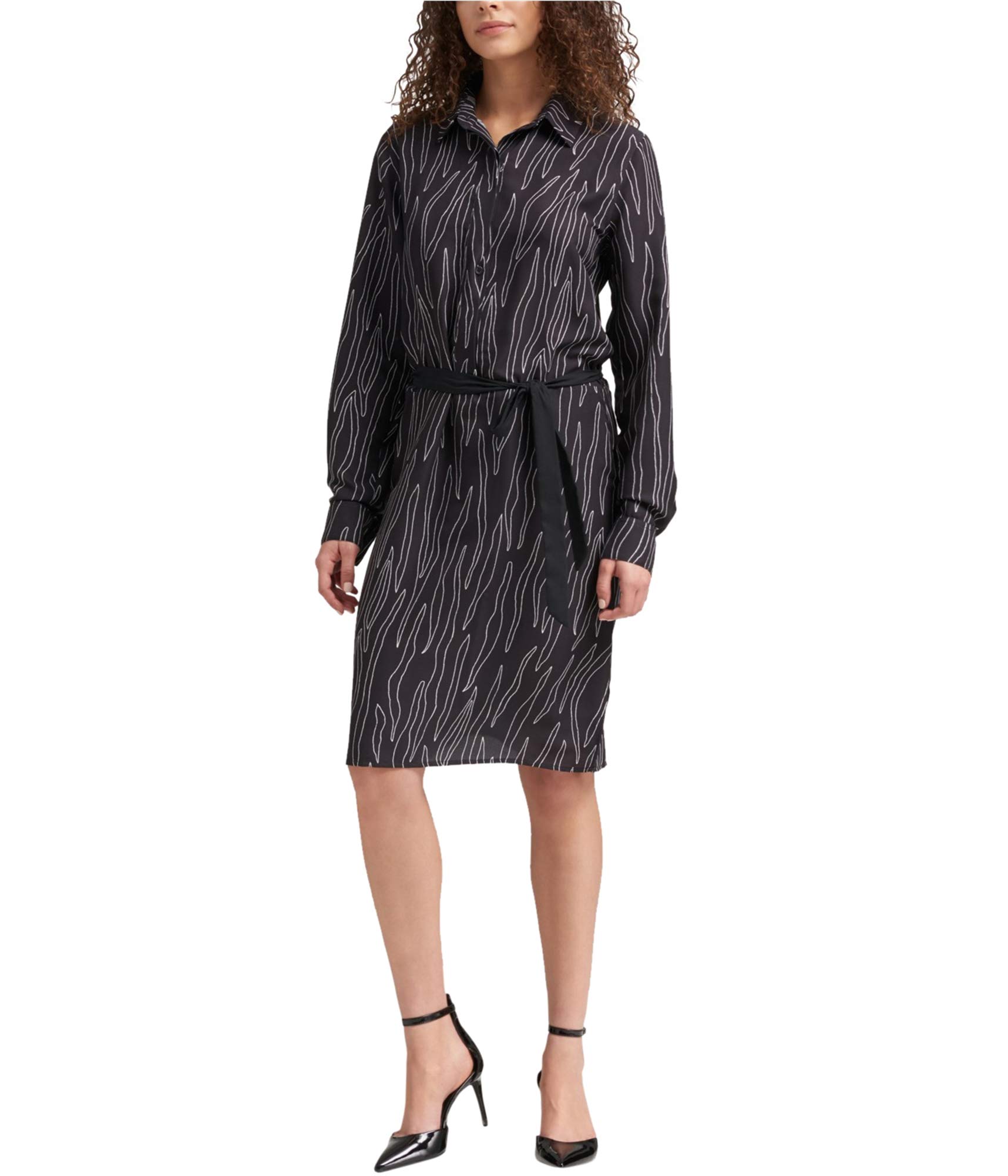 DKNY Women's Printed Shirt Dress - Casual & Elegant Flowy Midi Dress for Work, Date Night & Spring Outfits