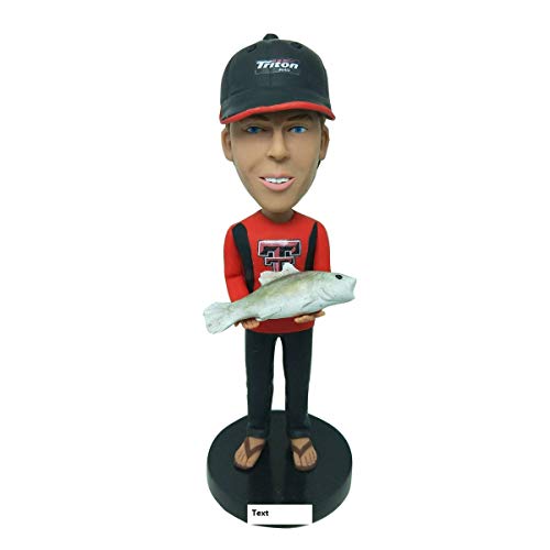 Personalized Fisherman Bobblehead - Custom Fishing Gift for Boyfriend, Father, or Husband - Perfect for Birthday, Anniversary & Fishing Enthusiasts | Unique Home & Office Decor
