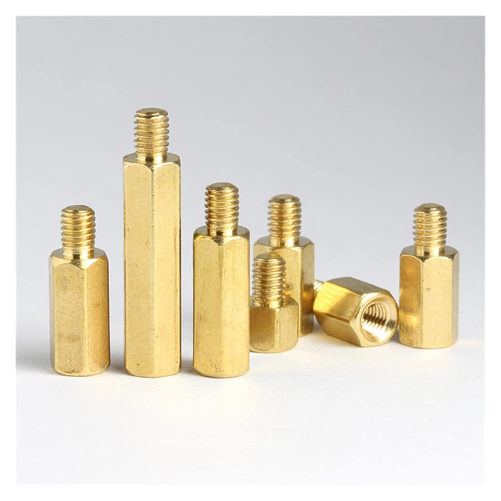 Hex Brass Standoffs M3 Thread Spacers (6mm Thread, 20mm Length, 30pcs) - Female Male Stud Screw Pillars for PCB, Computer & PC Motherboard - Small Tools for Electronics & DIY Projects