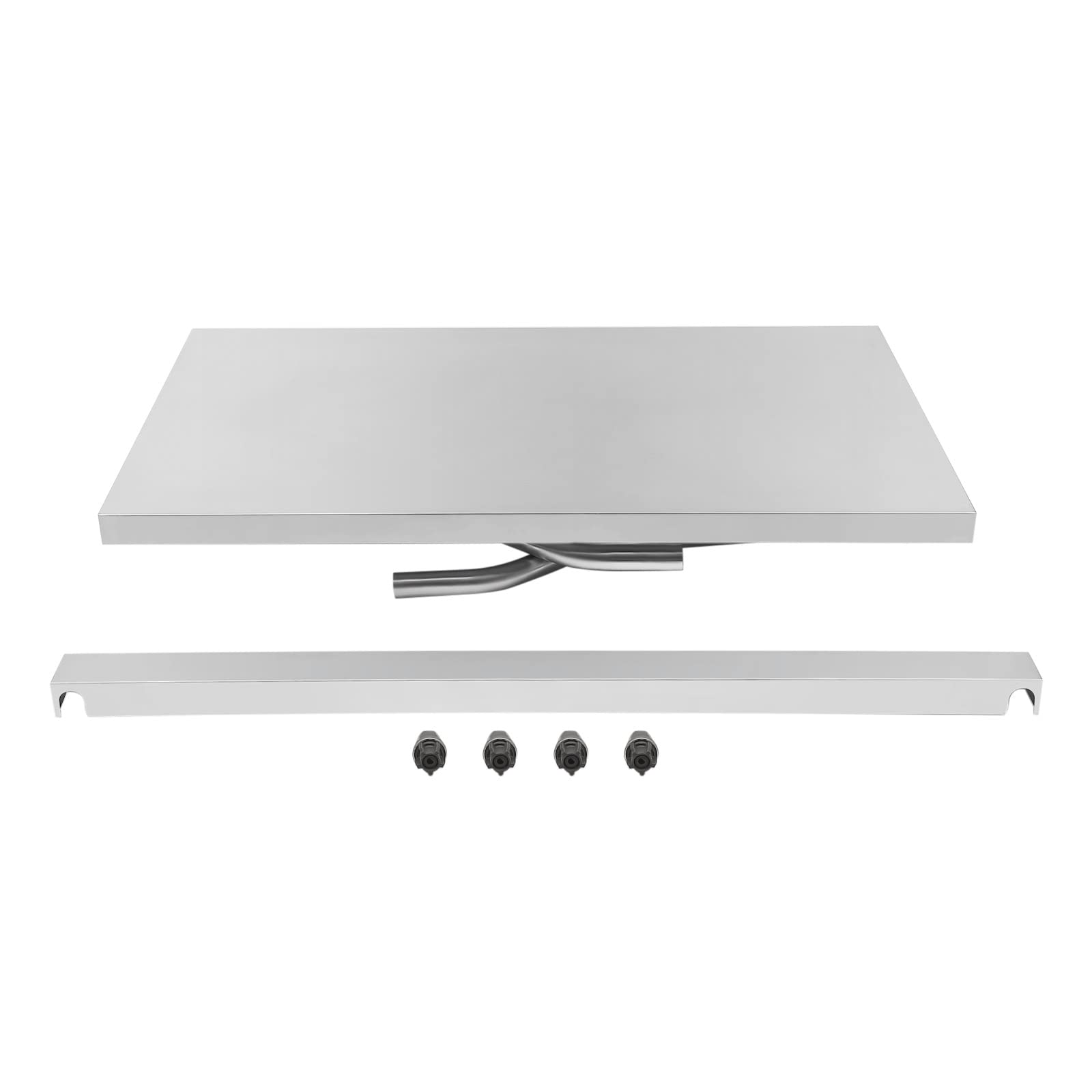 Stainless Steel Commercial Kitchen Prep Table - 48 x 24 Inches Heavy Duty Folding Workstation with Under Shelf - 1102 lbs Capacity - Perfect for Restaurant, Home Kitchen & Outdoor BBQ Cooking