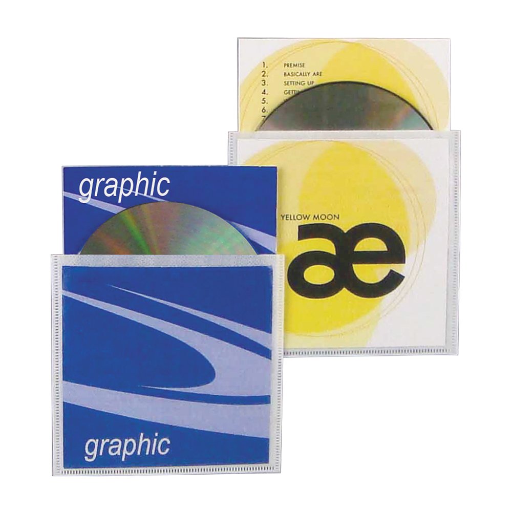 Univenture Poly Archival CD/DVD Sleeve with Safety-Sleeve - Acid-Free Protective Storage for Music, Movies & Data - Perfect for Home, Office & Media Collections