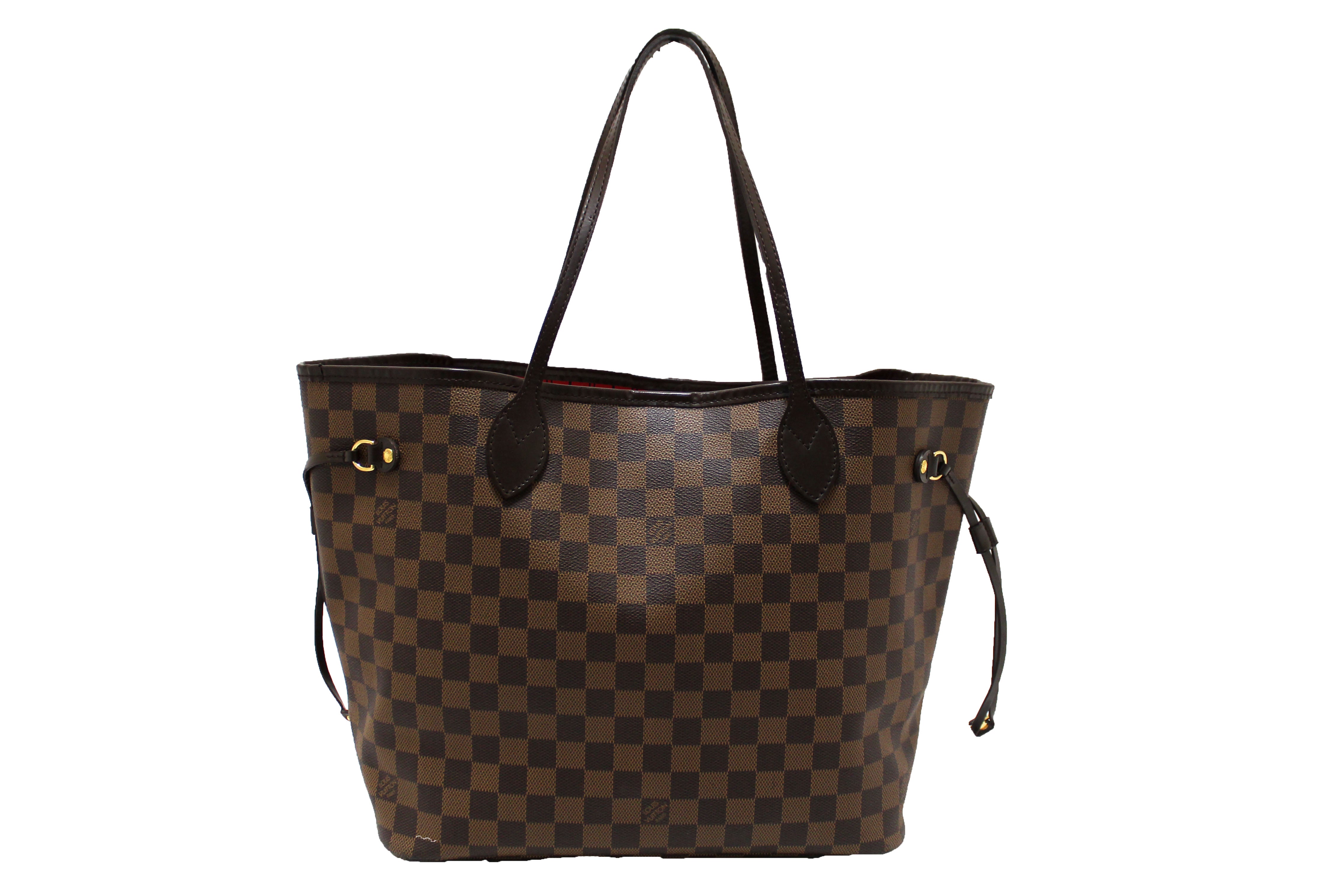 Authentic Louis Vuitton Damier Ebene Neverfull MM Tote Bag - Luxury Designer Shoulder Handbag for Women, Perfect for Work, Travel & Everyday Use