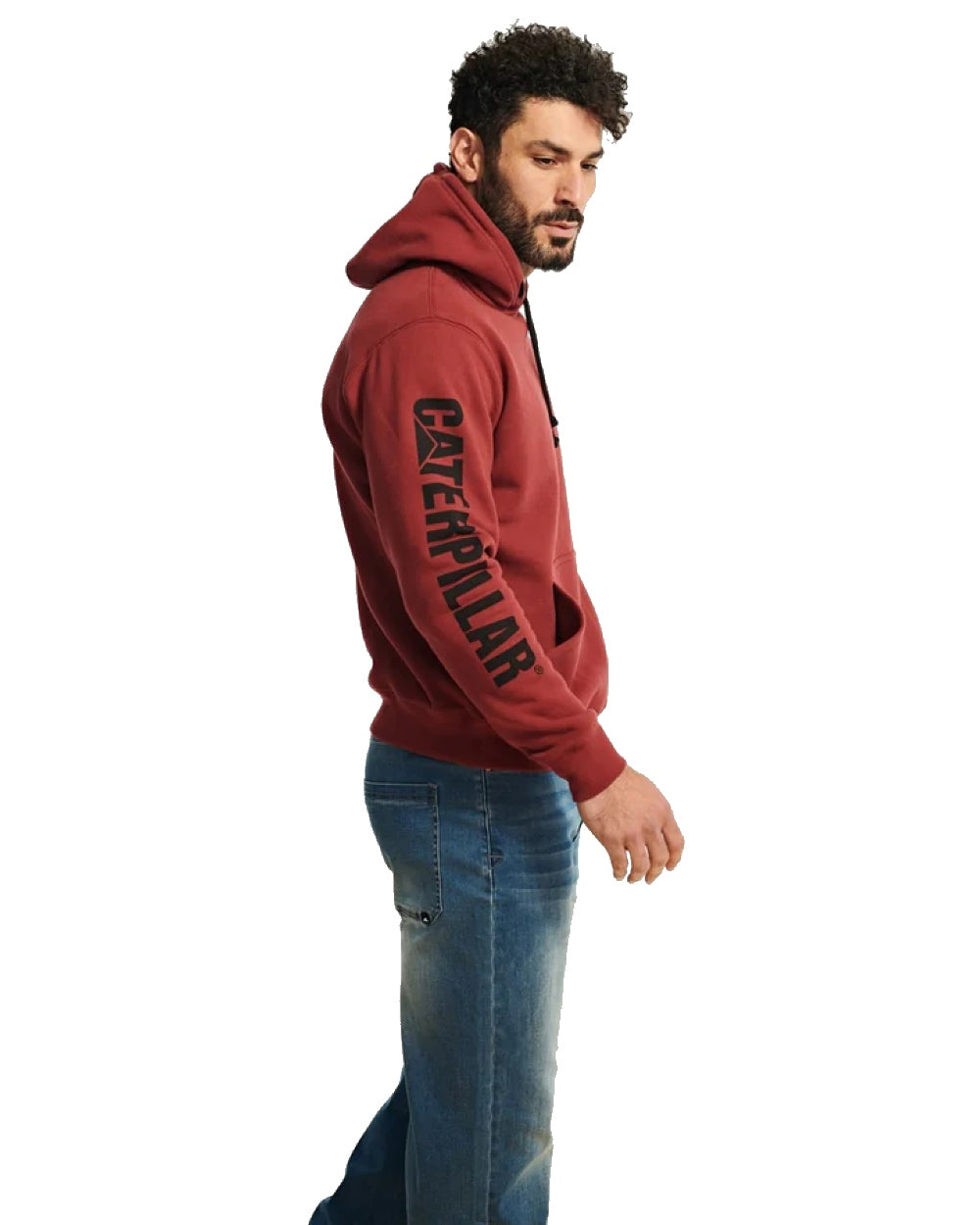 Caterpillar Logo Hooded Sweatshirt for Men & Women | Heavyweight Pullover Fleece Jacket | Casual Streetwear & Outdoor Activities