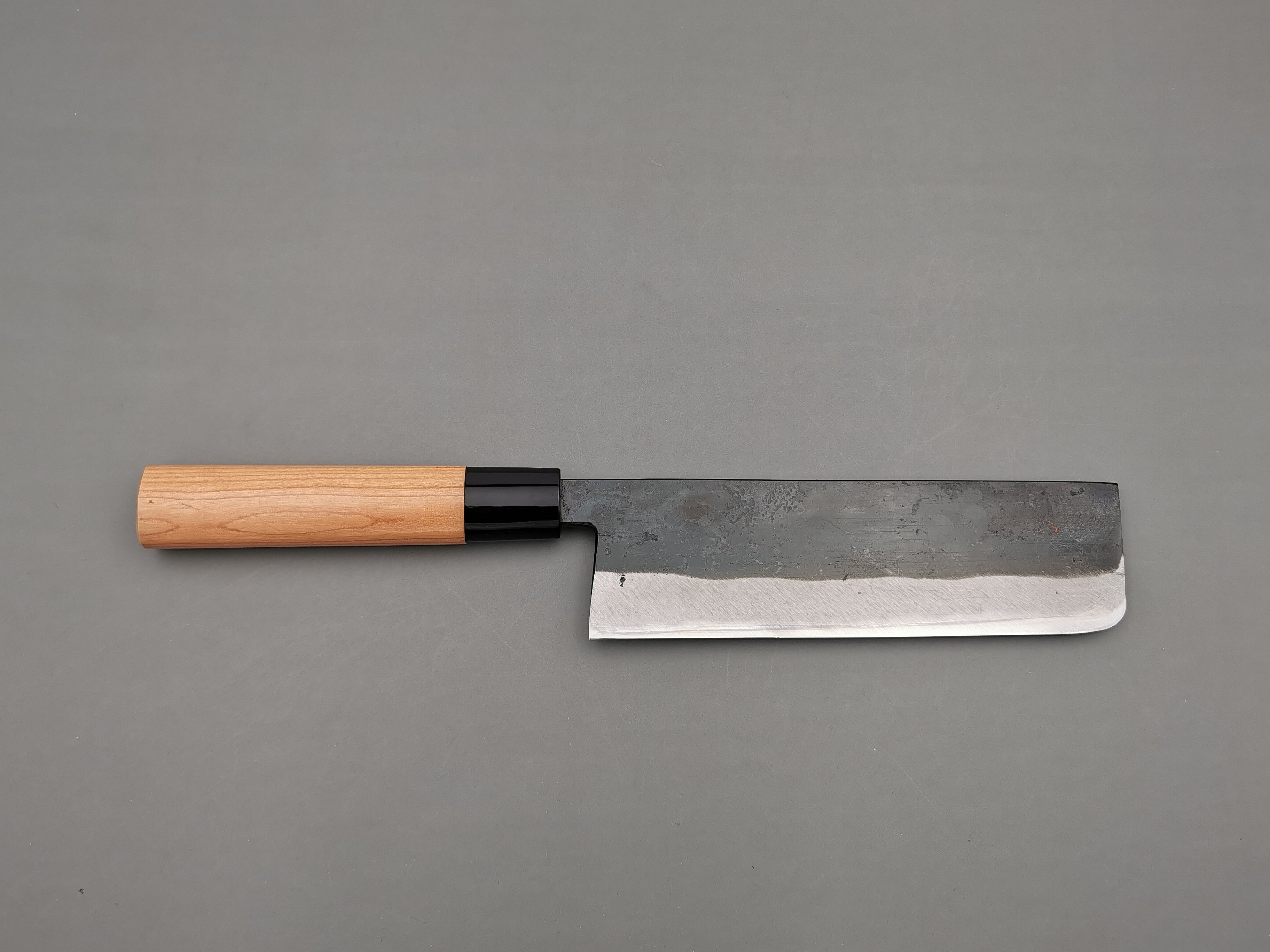 Premium Japanese Nakiri Knife - Daisuke Nishida White #1 Kurouchi Finish - Perfect for Sushi, Vegetables & Precision Cutting