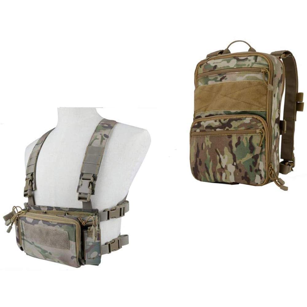Tactical Assault Chest Rig & Adjustable Backpack - Military Vest for Airsoft, Paintball, CS Games | Outdoor Shooting, Airsoft Battles, Tactical Training