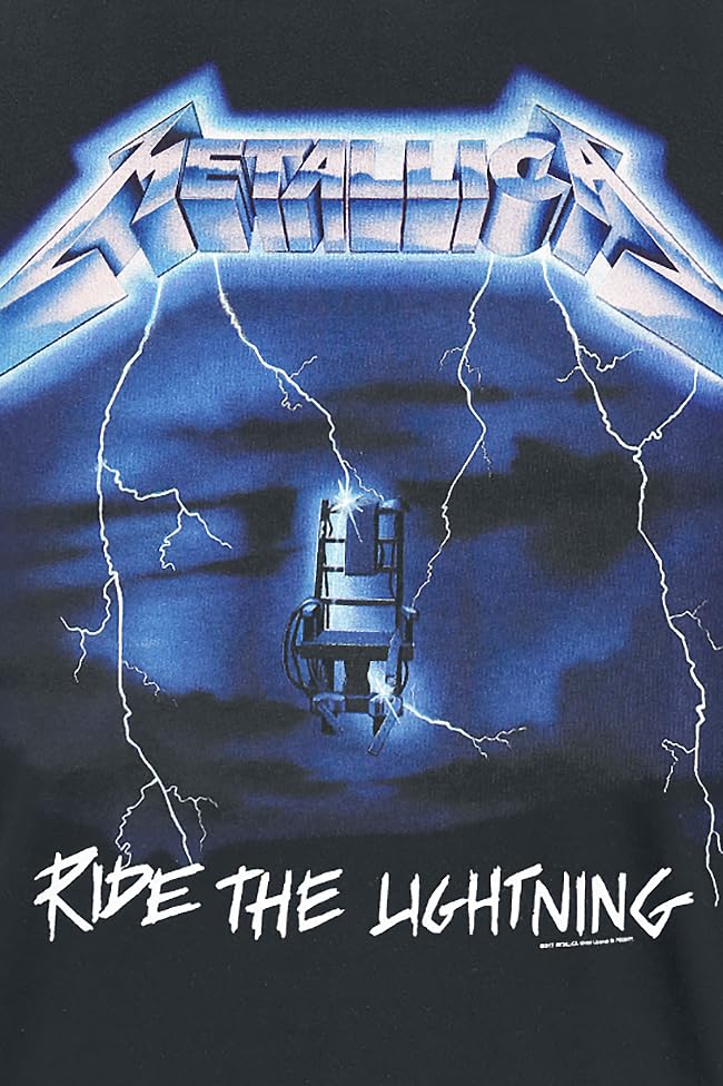 Metallica Ride The Lightning Tour Men's Slim Fit T-Shirt - Black Band Tee with Back Print | Rock Music Concert & Casual Wear