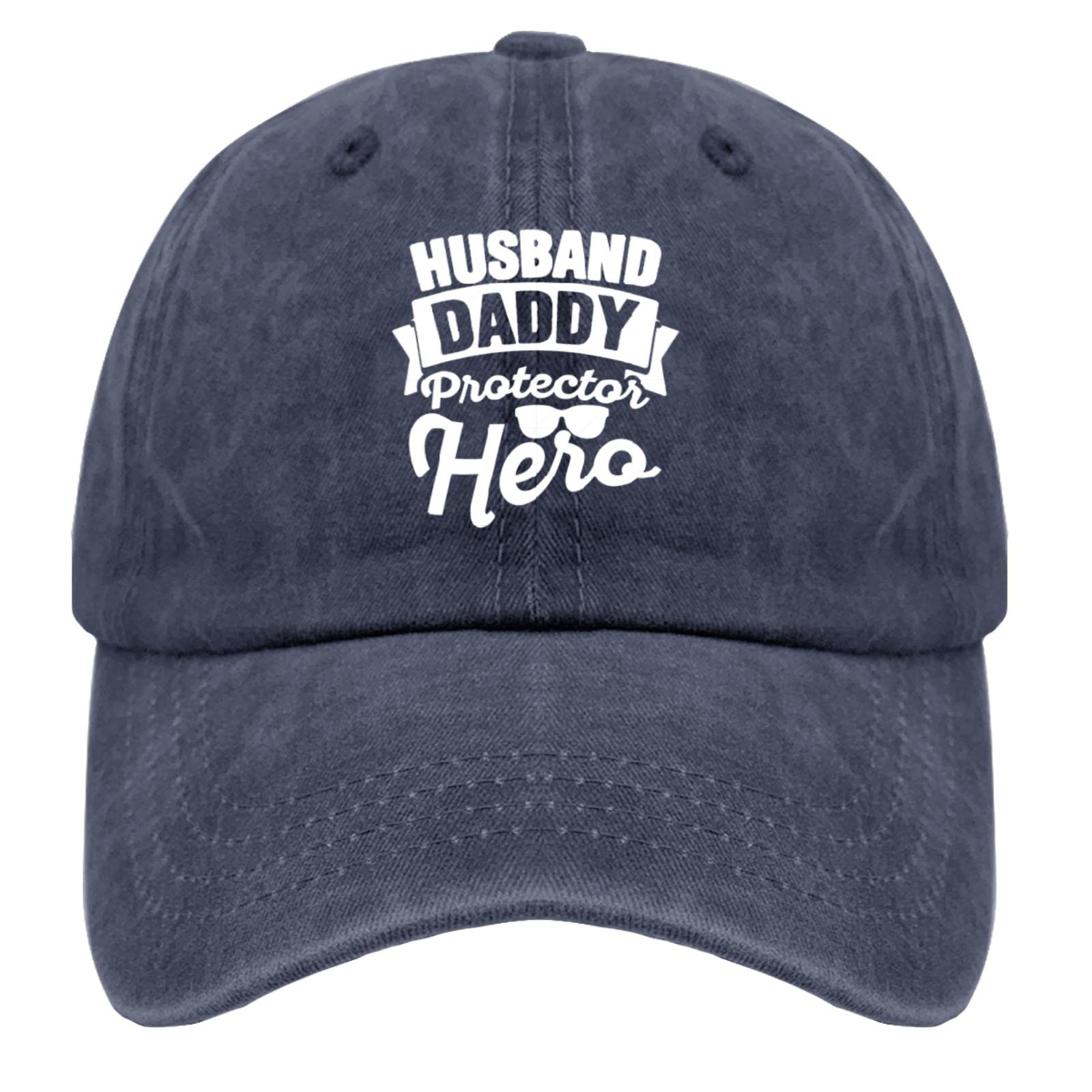 Vintage 90s Washed Denim Baseball Cap - Adjustable Dad Hat for Men | SXA Husband Daddy Protector Hero Design | Perfect for Casual Outfits, Outdoor Activities & Father's Day Gifts