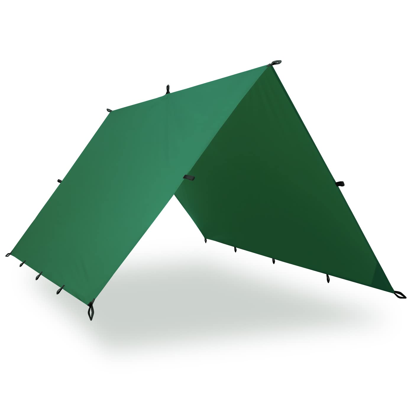 AQUAQUEST Guide Waterproof Camping Tarp - Ultralight Bivy Shelter or Rain Fly - Durable 10x7 ft Forester Green Tarp for Hiking, Hammock Camping & Survival Gear | Perfect for Backpacking, Emergency Shelter & Outdoor Adventures