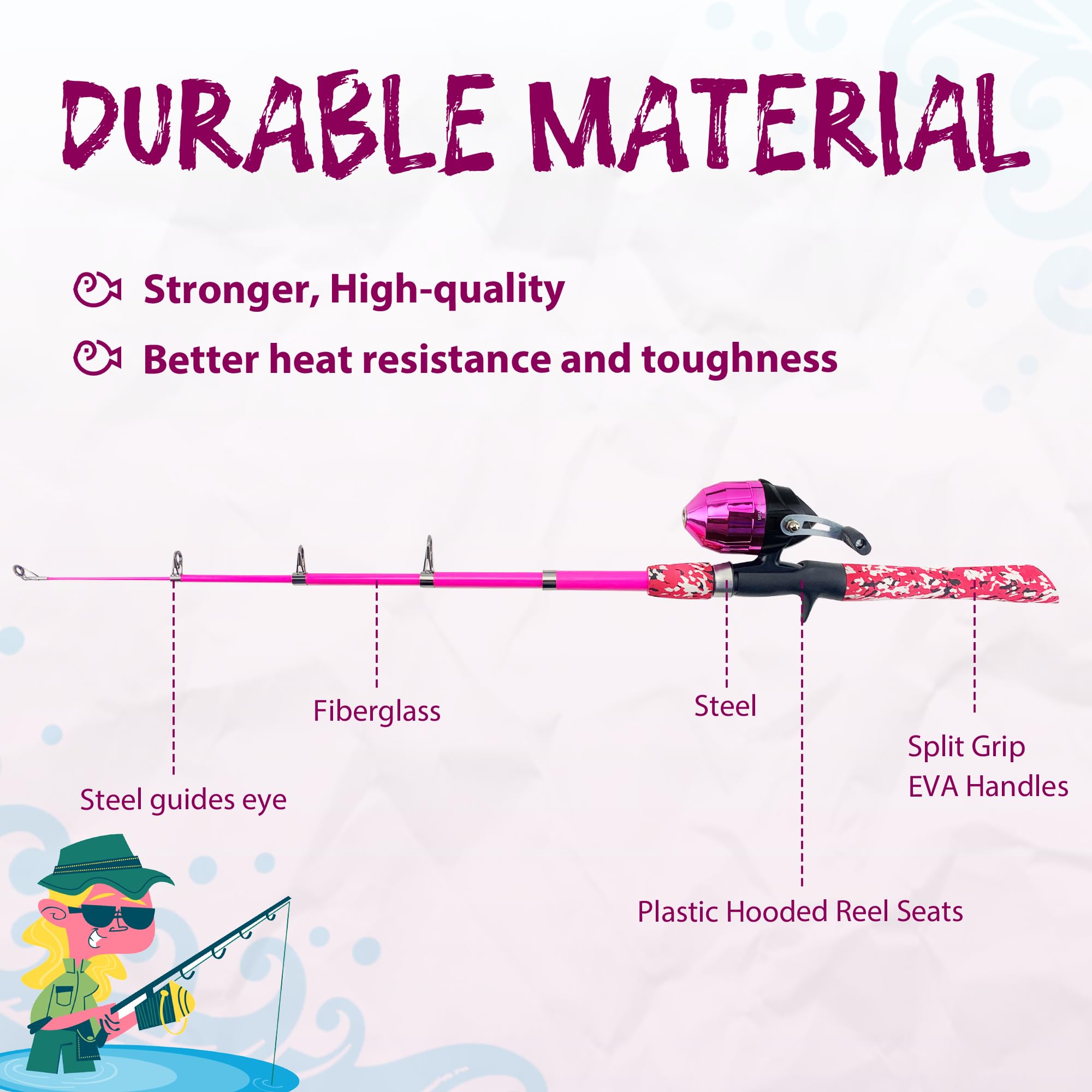 Best Kids Fishing Pole Set - Portable Telescopic Fishing Rod & Reel Combo Kit with Tackle Box & Net for Boys & Girls | Perfect for Toddlers & Youth Outdoor Fishing Trips, Lakeside Adventures & Family Bonding Activities