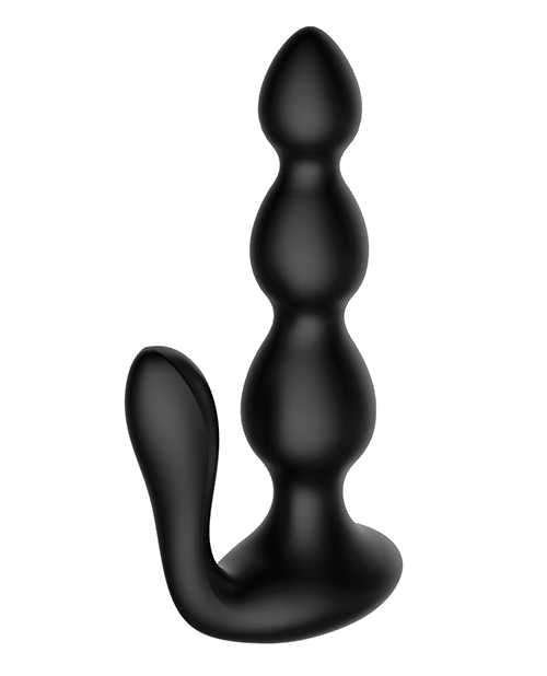 Bliss Tail Spin Anal Vibe - Black Silicone Anal Plug for Men & Women - Perfect for Couples Play, Solo Exploration & BDSM Scenes
