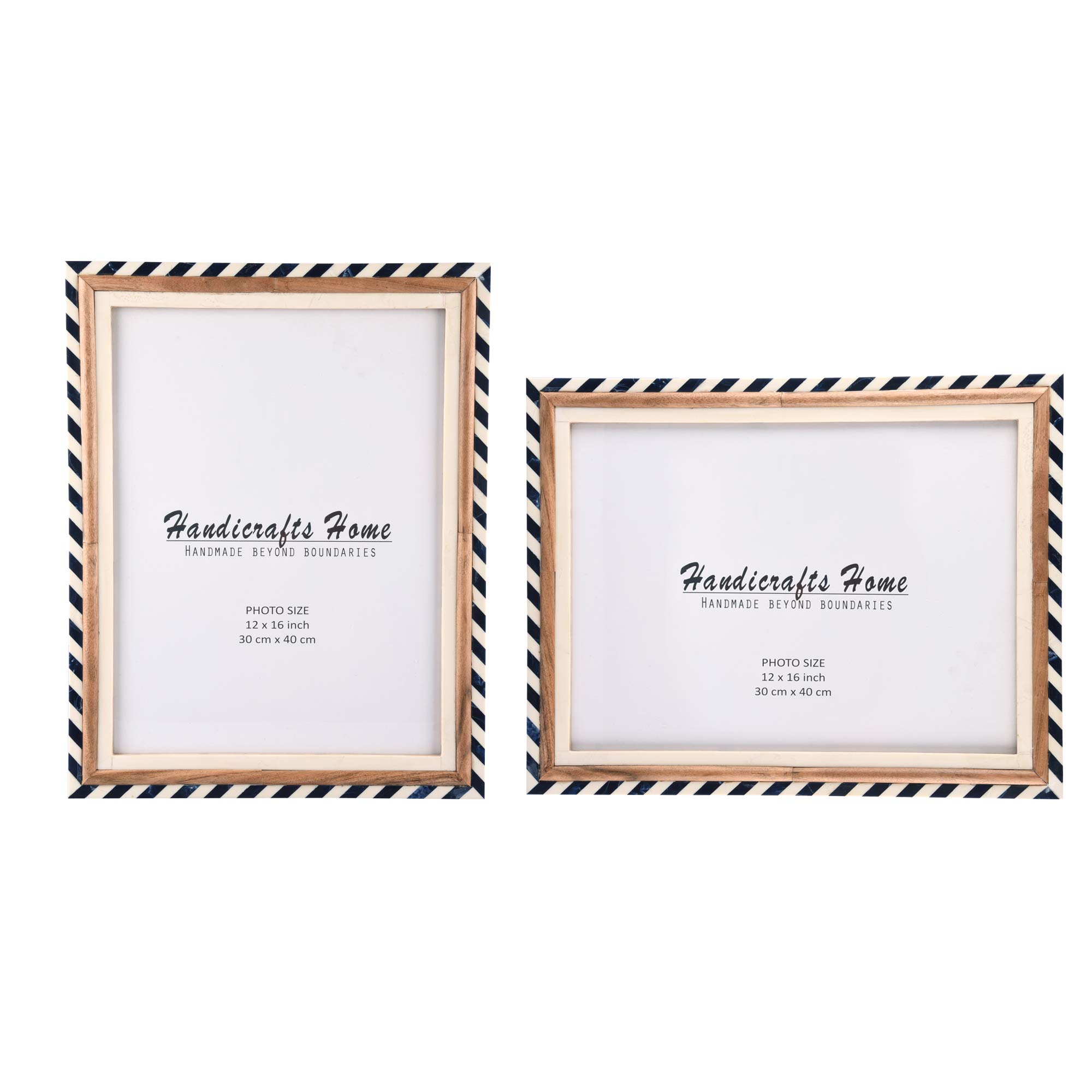 12x16 Blue & White Photo Frames - Set of 2 Poster & Certificate Frames for Wall Display - Perfect for Home Office, Graduation Diplomas, and Artwork by Handicrafts Home
