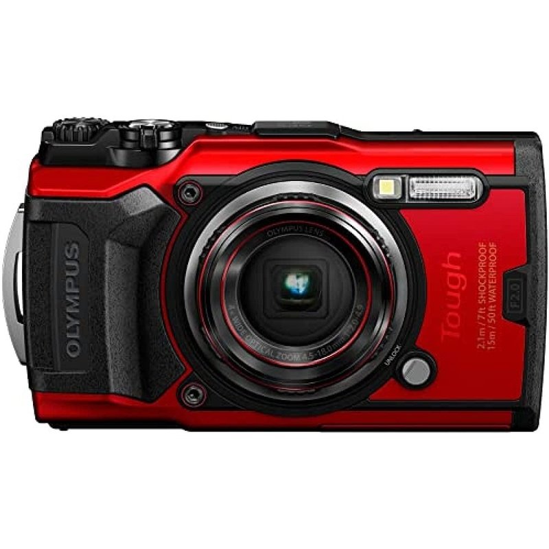 OM System Olympus TG-6 Red Waterproof Underwater Camera - 50ft Depth, 4K Video, Macro Mode for Diving, Snorkeling & Outdoor Adventures