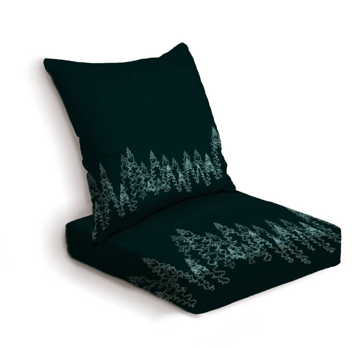 2-Piece All-Weather Outdoor Deep Seat Cushion Set - Patio Furniture Replacement Cushions for Sofa & Chairs - Waterproof & UV Resistant - Perfect for Backyard, Deck, Garden, and Poolside Relaxation