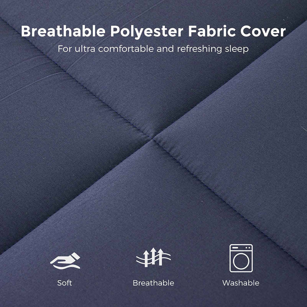 MAXYOYO 6-Inch Extra Thick Floor Futon Mattress - Japanese Style Square Quilted Tatami Bed in Navy Blue | Perfect for Small Spaces, Guest Rooms & Minimalist Home Decor