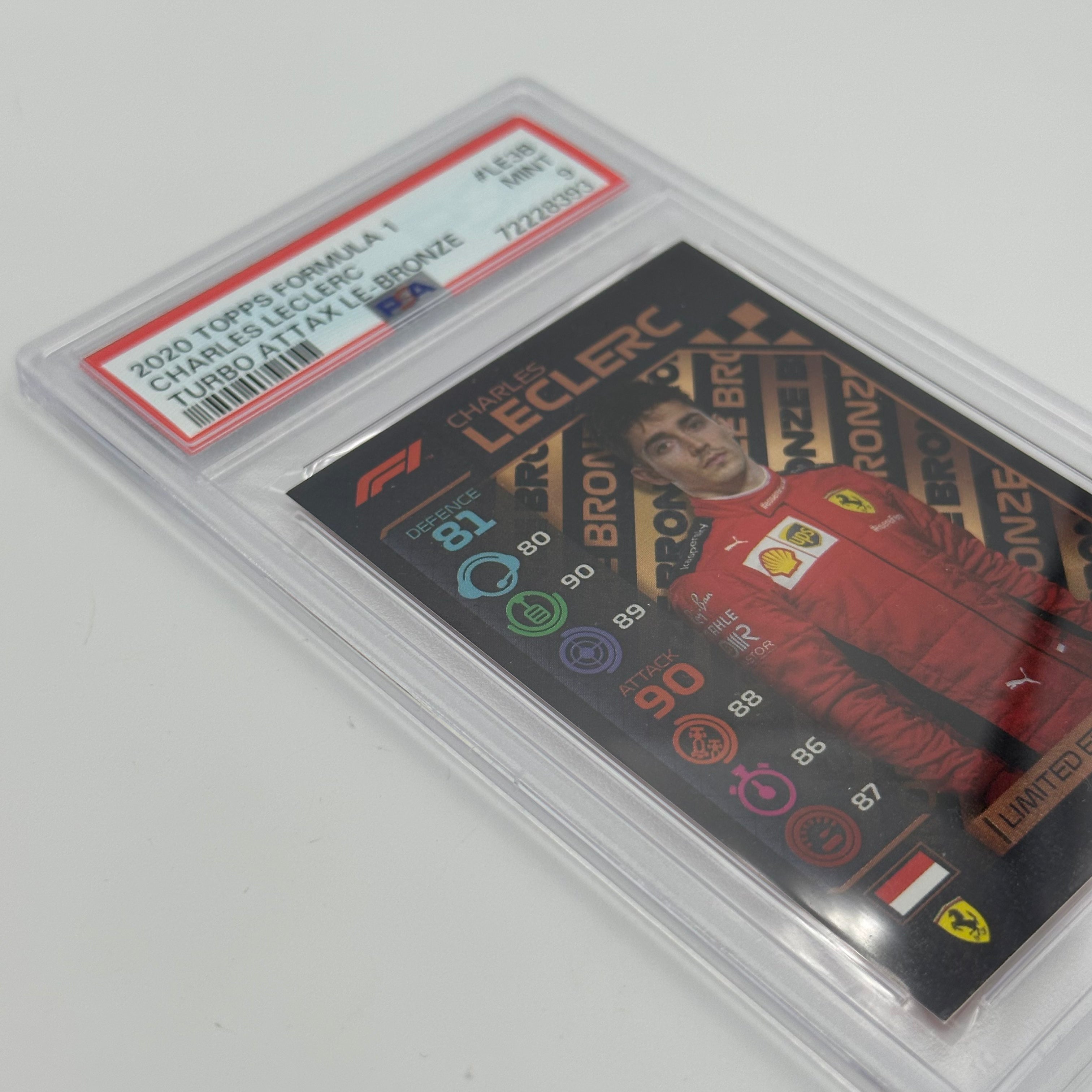 PSA 9 Graded Charles Leclerc #LE3B Limited Edition Bronze Trading Card - Perfect for F1 Collectors, Sports Memorabilia Enthusiasts & Investment Portfolio