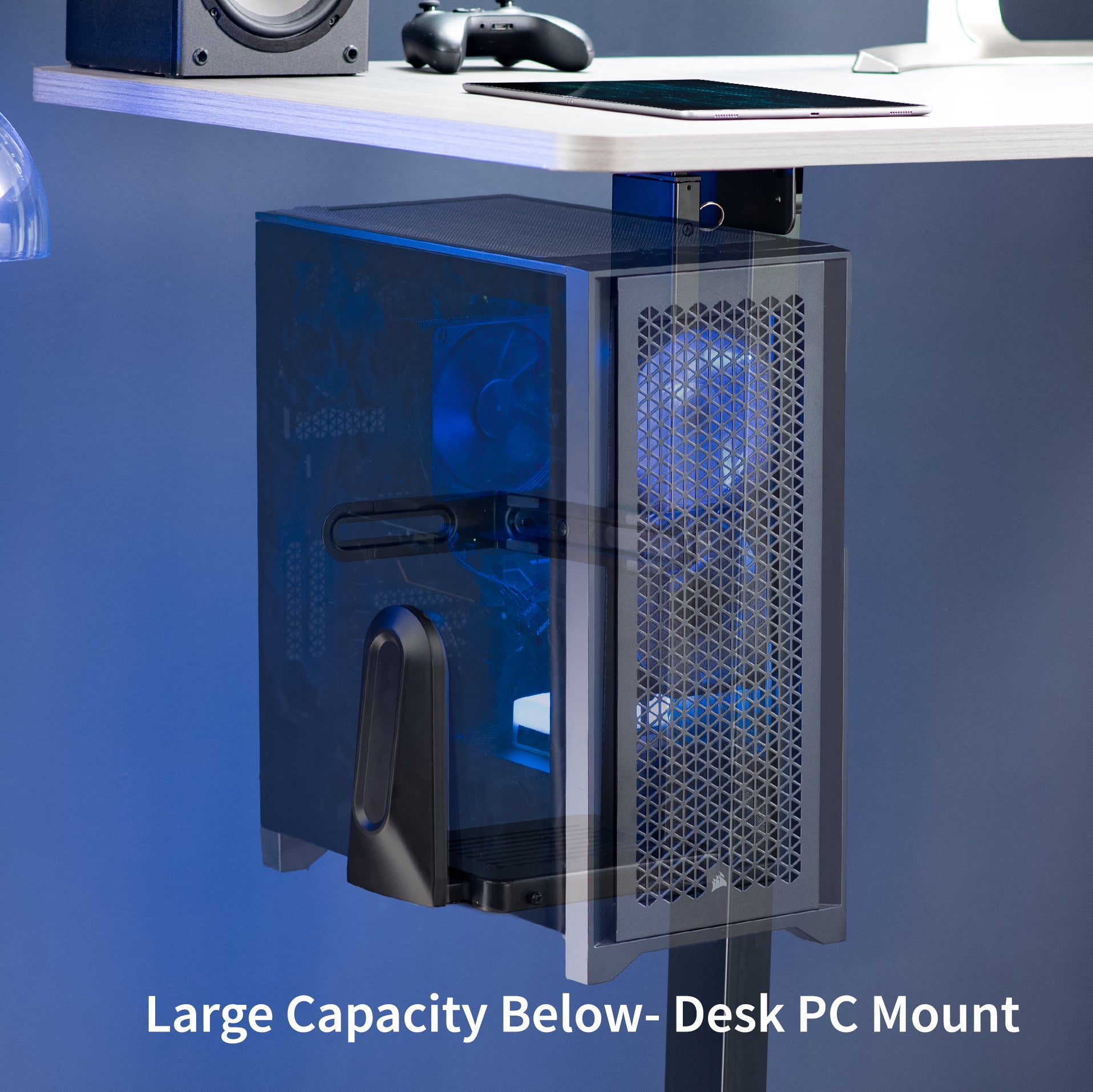 Under Desk PC Mount - Heavy Duty CPU Holder for Home & Office Workstations - Space Saving Computer Tower Stand for Desktops & Gaming PCs - Perfect for Cable Management & Organized Workspaces
