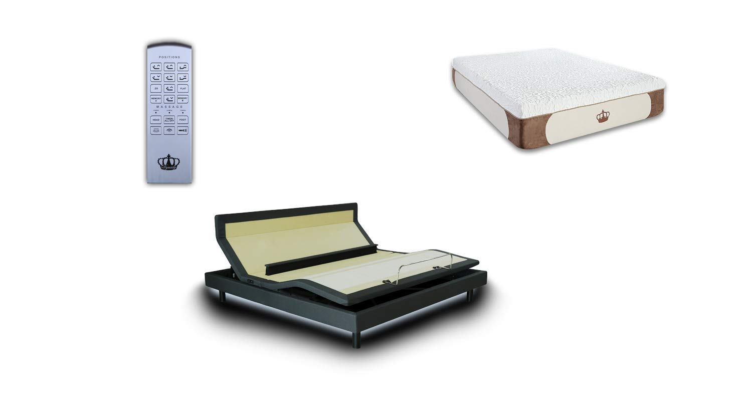 DynastyMattress Twin XL Adjustable Bed Frame with Head Tilt, Massage, Zero Gravity & USB Ports - Memory Foam Mattress Set for Home, Bedroom & Guest Room Comfort