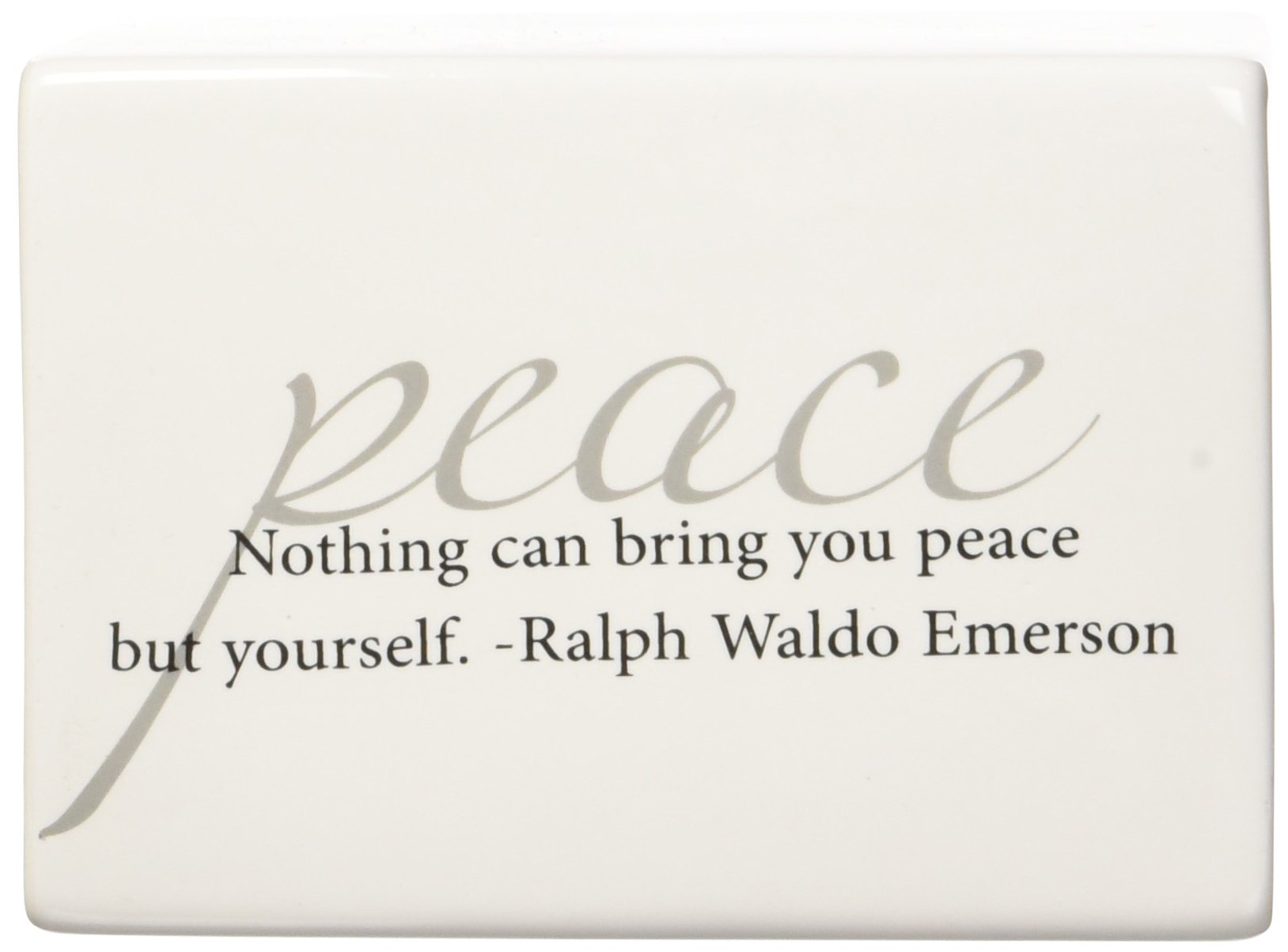 Young's 'Peace' Square Ceramic Vase - 5 Inch Handmade Home Decor for Modern Living Room, Office & Wedding Centerpiece - Perfect for Flowers, Plants & Interior Design