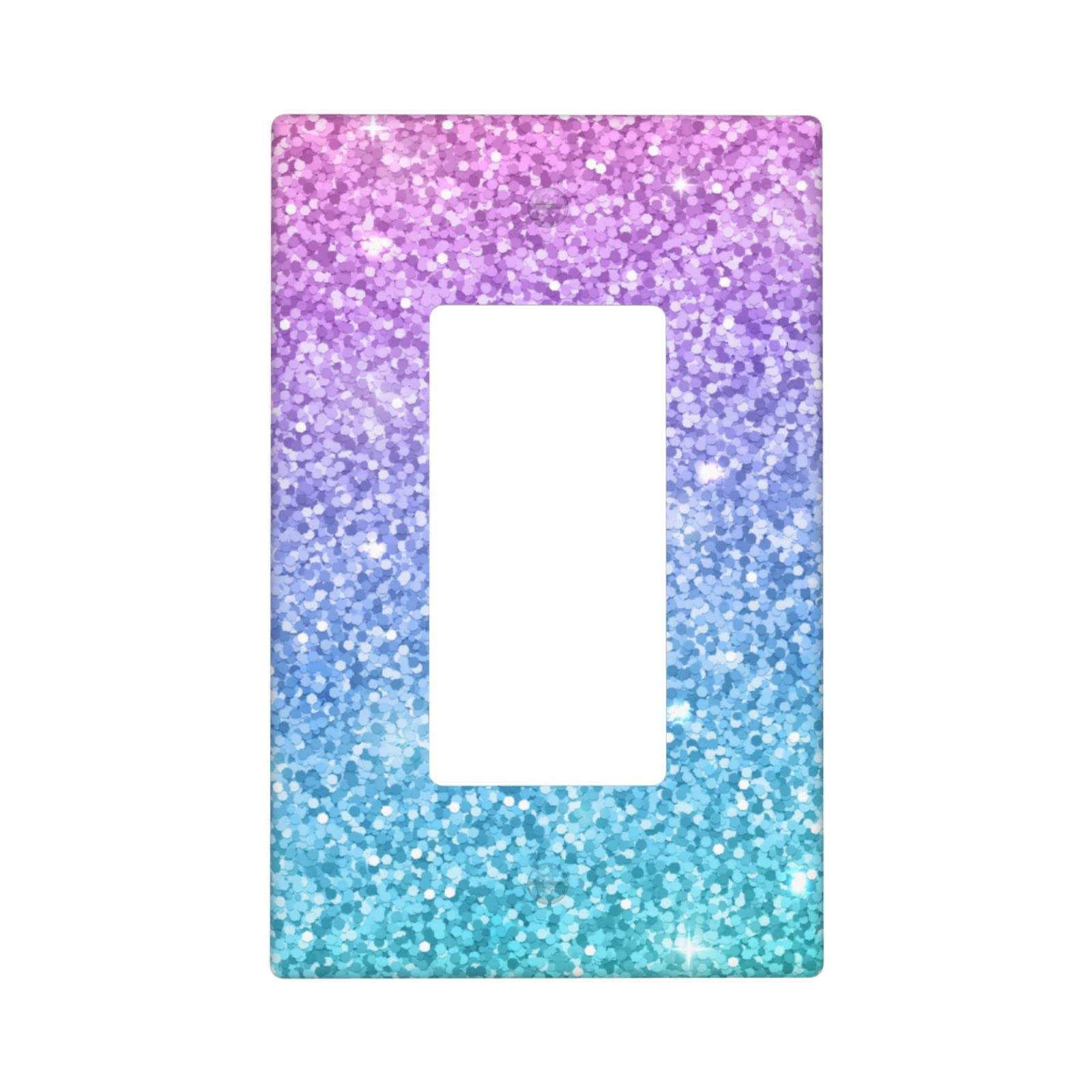 Pink and Blue Light Switch Cover - 1-Gang Wall Plate (1 Pack) - Decorative Electrical Outlet Cover for Bedroom, Living Room, and Home Decor