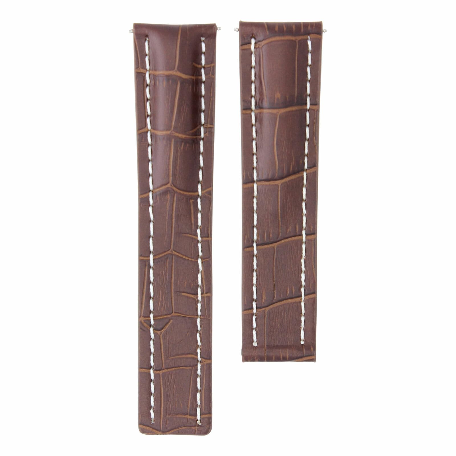 24/20mm Genuine Leather Watch Band Strap with Deployment Clasp - Compatible with Breitling Navitimer & Colt - Light Brown Replacement Strap for Men's Luxury Watches | Business, Casual & Formal Occasions