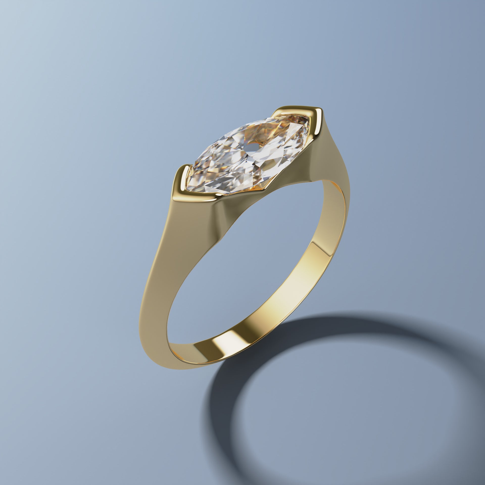 1ct Marquise Cut Diamond Engagement Ring - ELYSIUM | Elegant Solitaire Wedding Band for Women, Perfect for Proposals & Anniversaries