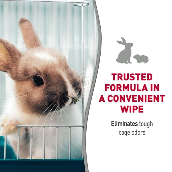 Nature's Miracle Small Animal Cage Scrubbing Wipes - 24 Count | Quick & Easy Cleaning for Hamster, Rabbit, Guinea Pig Cages | Safe, Non-Toxic Disinfectant Wipes for Pet Habitat Maintenance