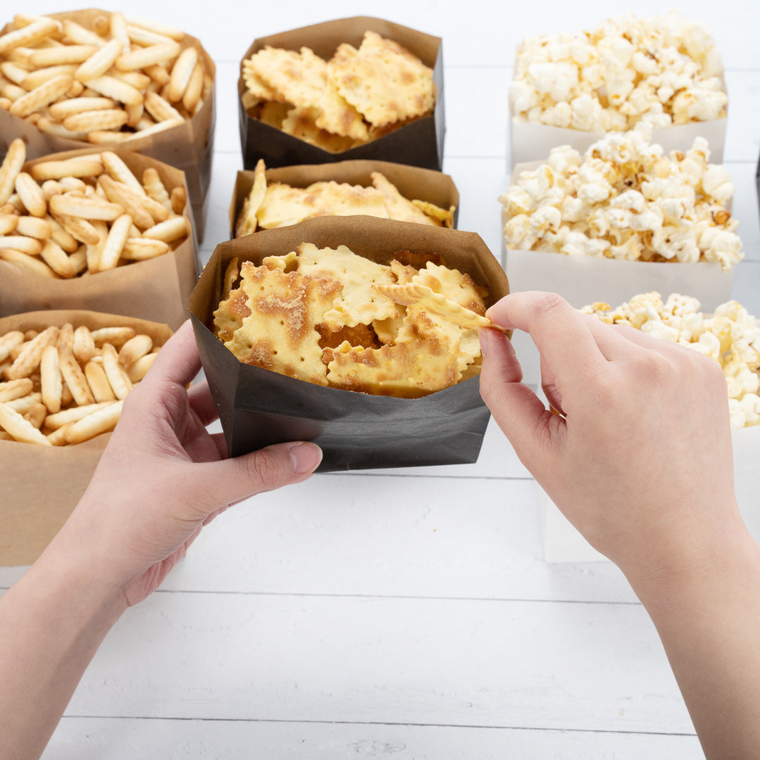Eco-Friendly Black Paper Snack Bags 4.25