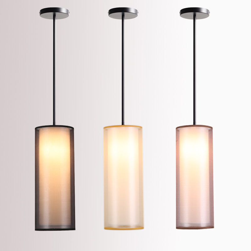 Luca Fabric Pendant Light - Modern Handmade Hanging Lamp for Dining Room, Kitchen Island & Bedroom Lighting - Soft Ambient Light Fixture with Natural Linen Shade
