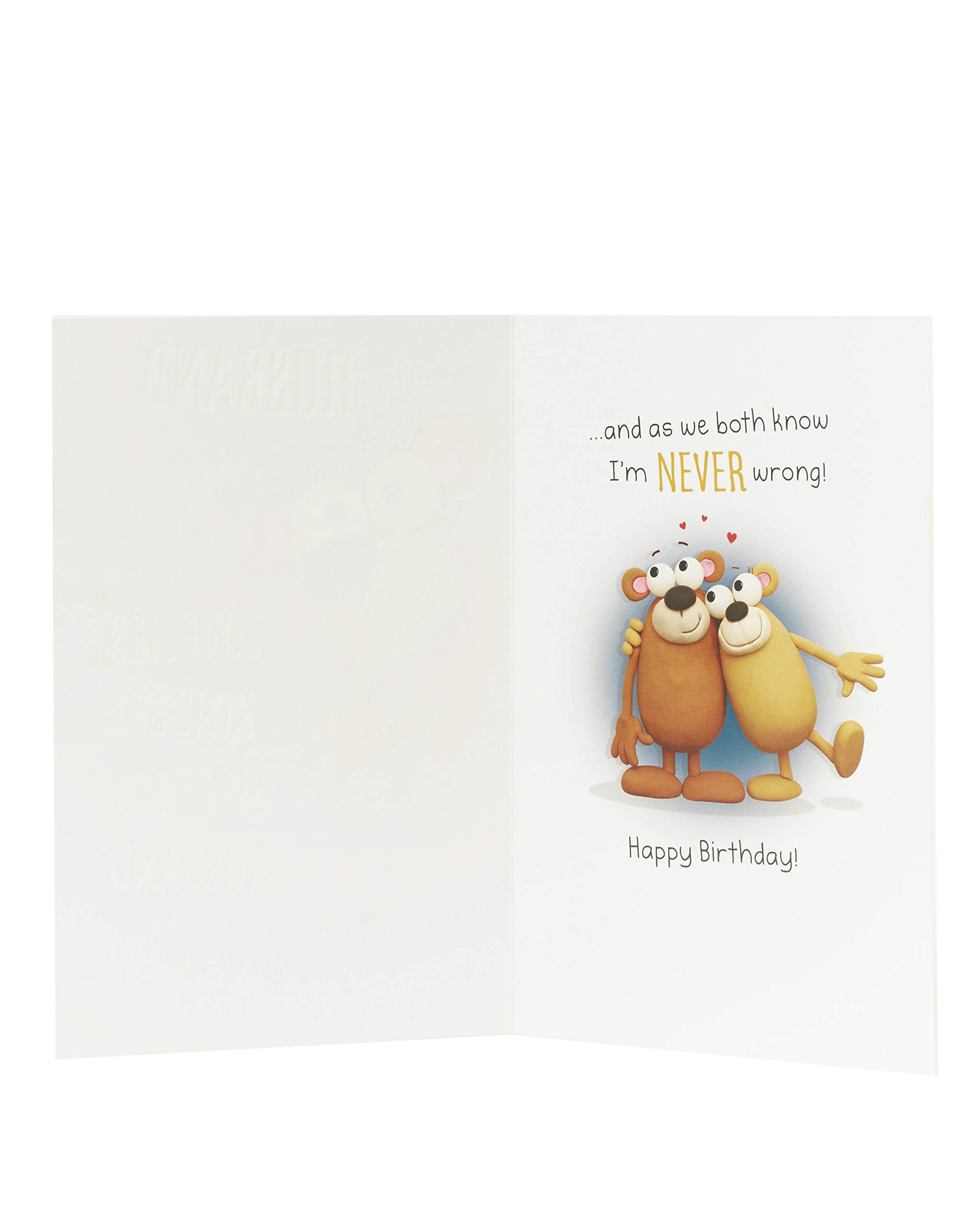 Funny Husband Birthday Card for Him - UK Greetings Joke Card - Perfect for Anniversaries, Gifts & Special Occasions