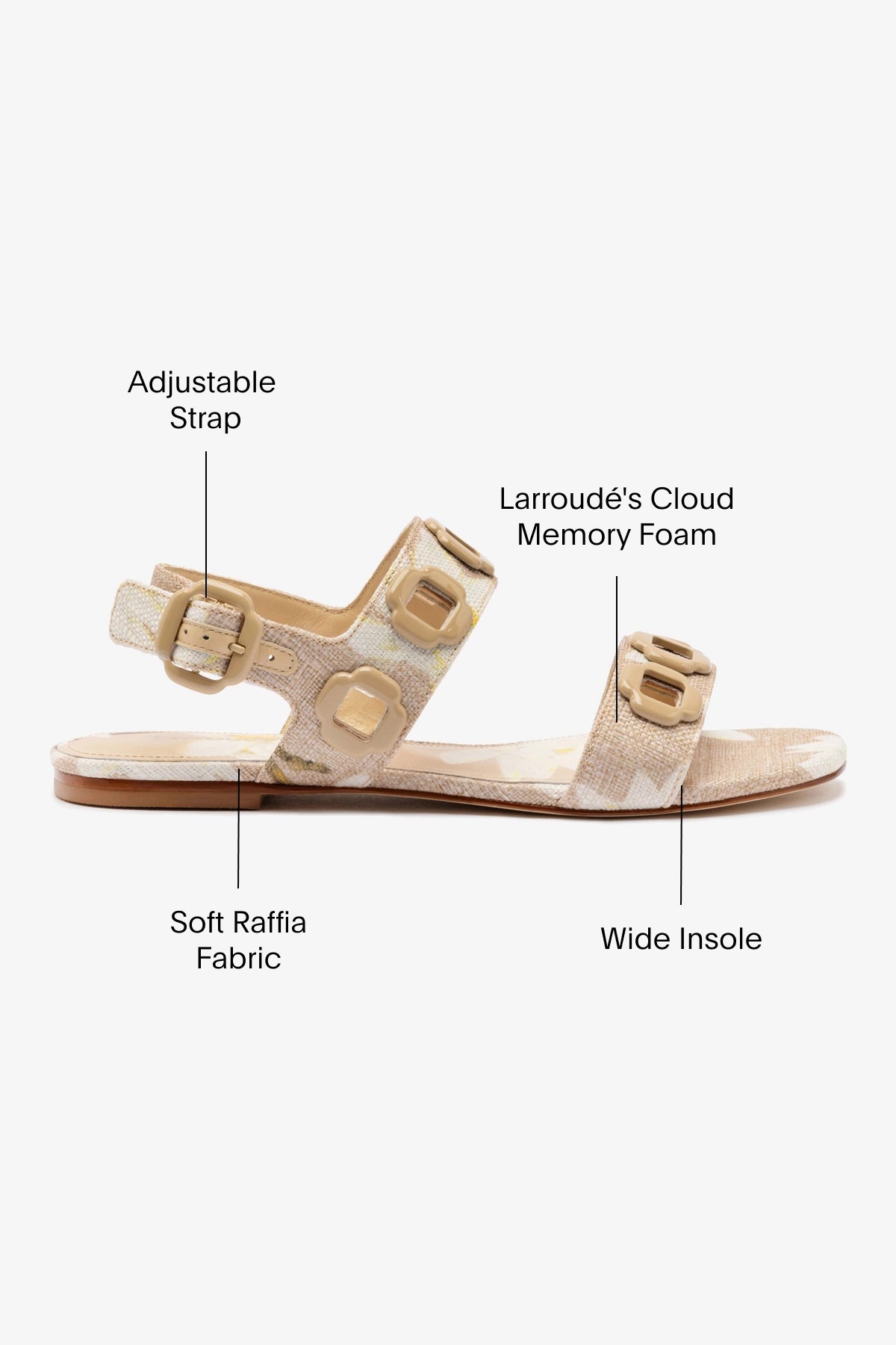 Milan Flat Sandals for Women - Beige Woven Raffia Summer Slides - Comfortable Beach Sandals for Vacation, Poolside & Casual Outings