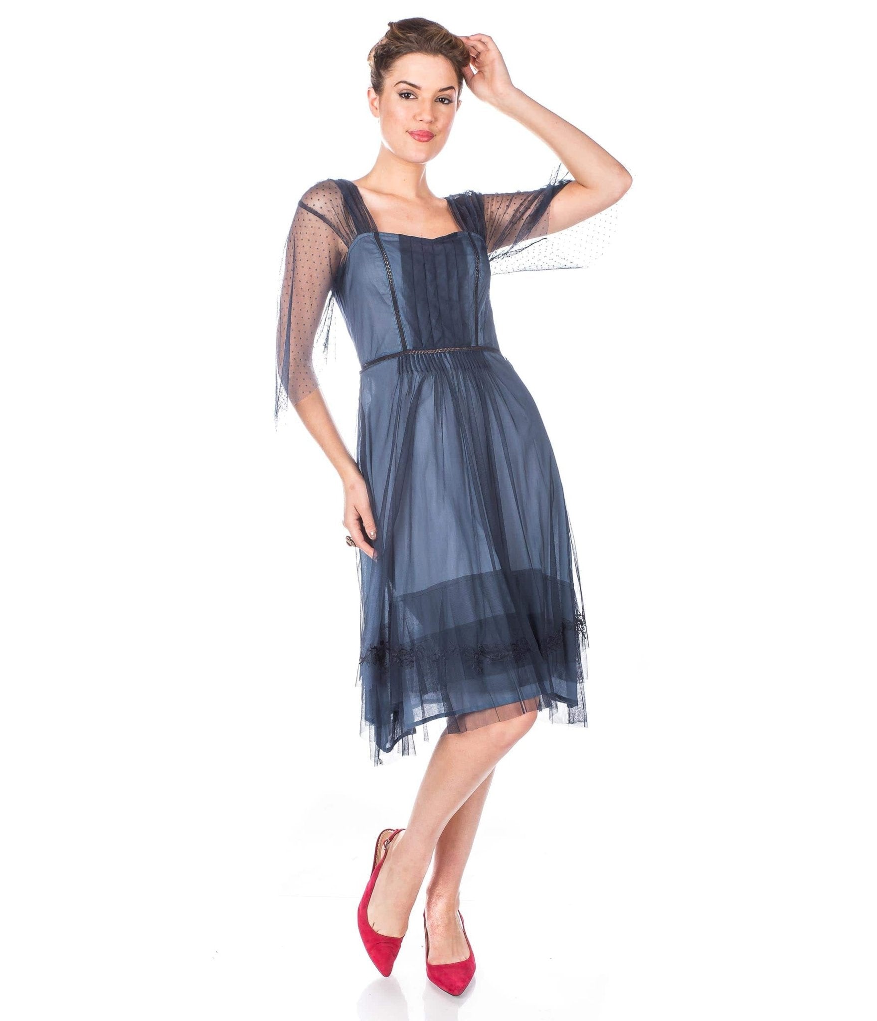 Nataya 1920s Indigo Vintage Flapper Dress - Roaring 20s Gatsby Party Costume, Halloween Outfit & Jazz Age Evening Gown for Women
