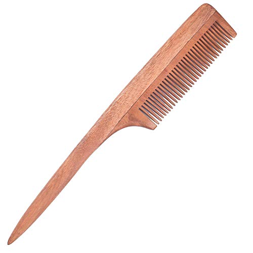 Organic Neem Wood Hair Comb - Handmade Anti-Dandruff & Scalp Massage Comb for Men & Women - Natural Ayurvedic Hair Care Tool (15g, Pack of 1) - Perfect for Daily Hair Styling, Detangling & Scalp Health