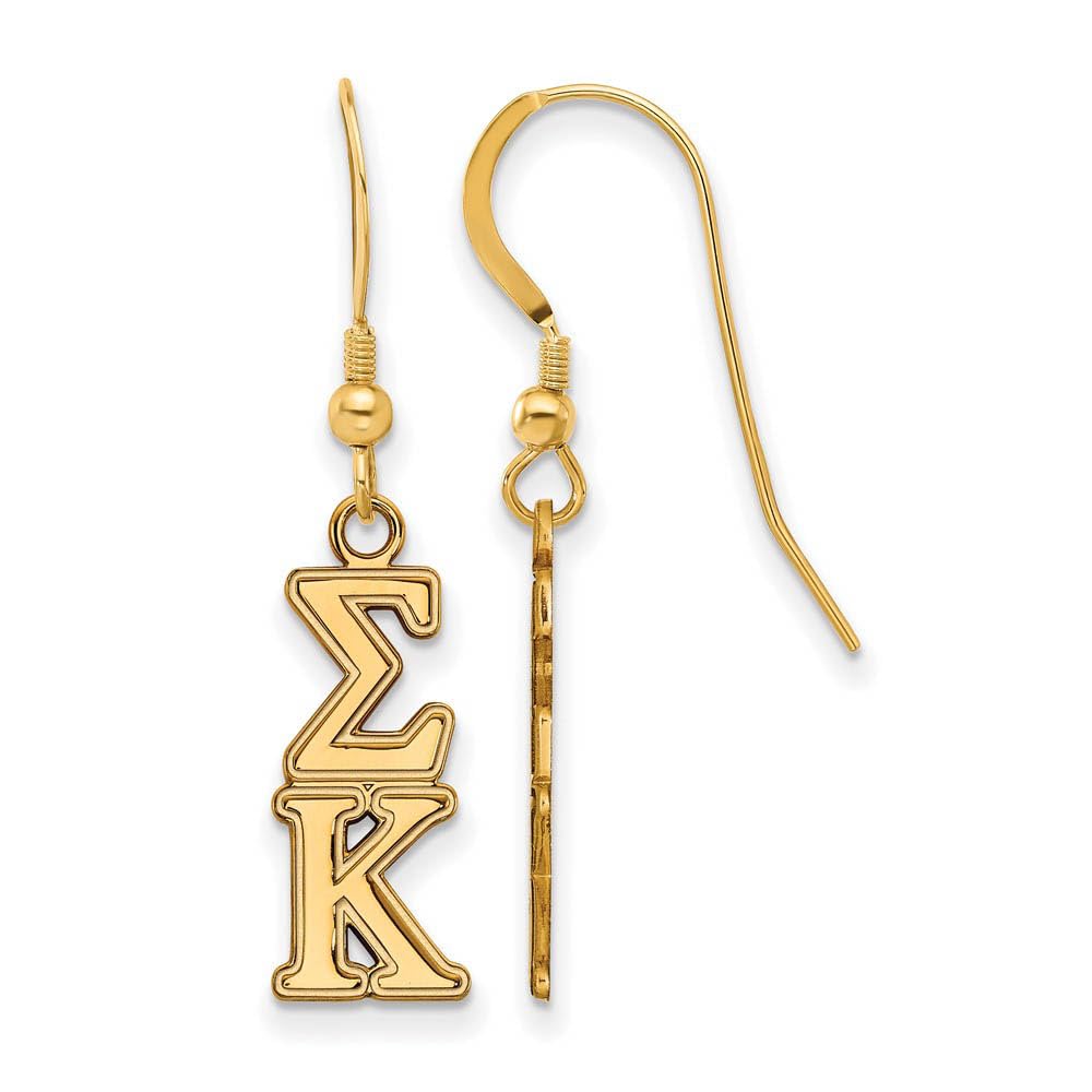 Sterling Silver Sigma Kappa Dangle Earrings - Small Greek Letter Sorority Jewelry for Women | Perfect for Sisterhood Gifts, College Events & Everyday Wear