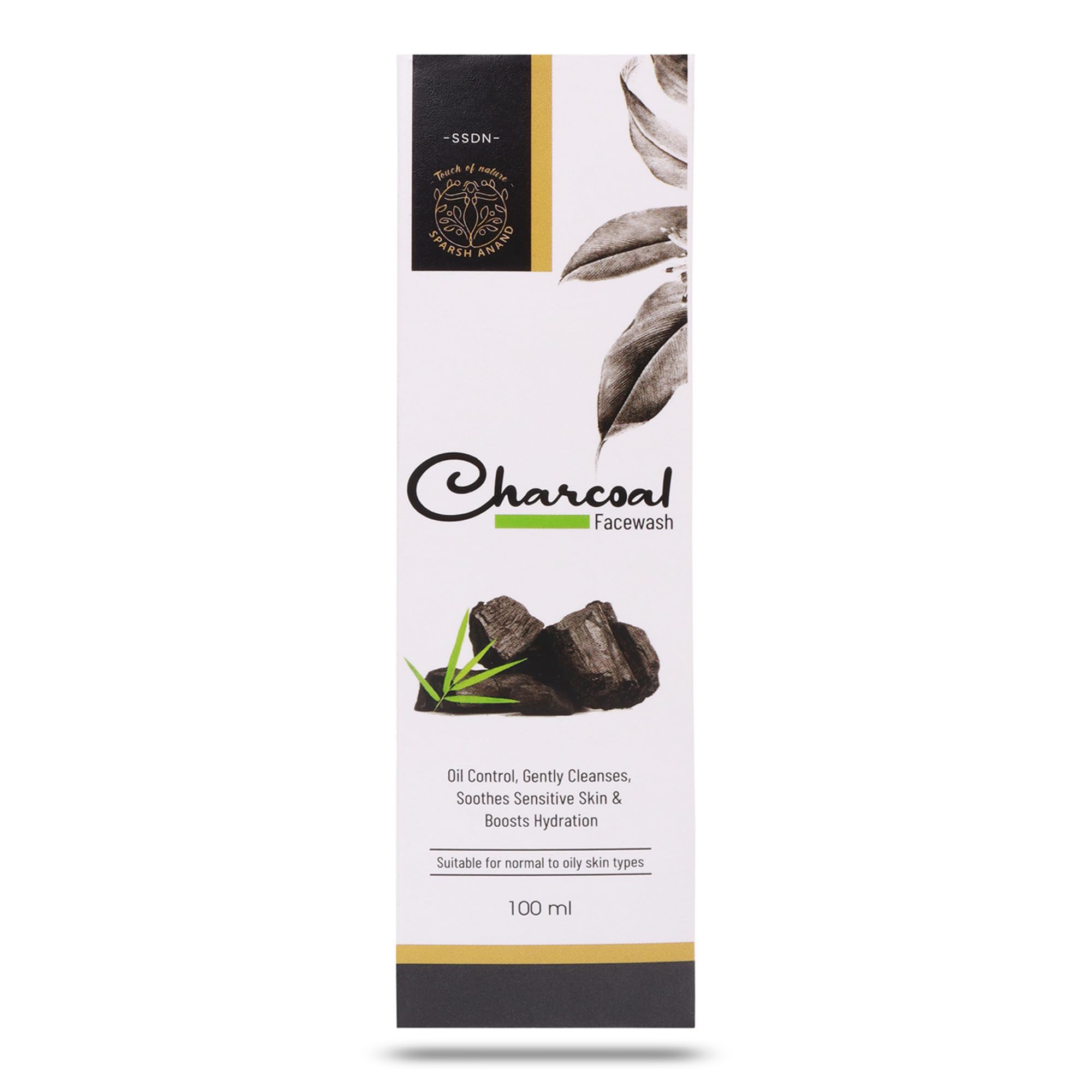 Sparshanand Activated Charcoal Face Wash for Oily Skin - Deep Detox & Exfoliating Cleanser with Brightening Formula | 100g | Perfect for Daily Skincare Routine & Acne-Prone Skin Care