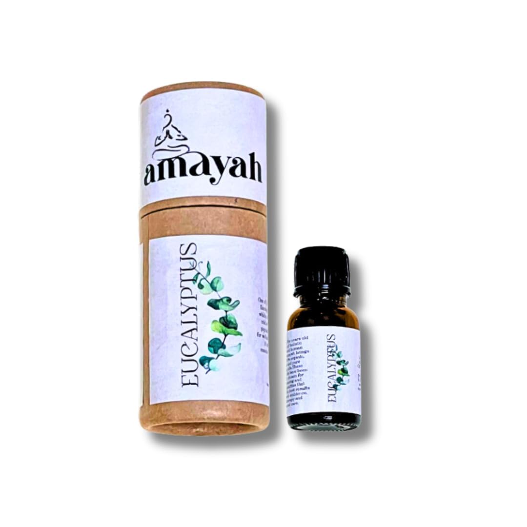 Amayah 100% Pure Natural Eucalyptus Essential Oil for Hair & Skin Care - Treats Dandruff, Acne, Stress Relief & Aromatherapy - Perfect for Diffusers, Massage & Spa Relaxation