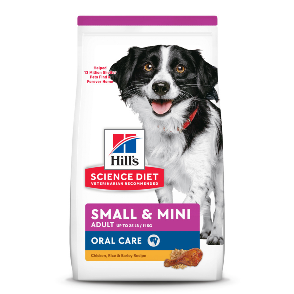 Hill's Science Diet Adult Oral Care Small & Mini Chicken Recipe Dry Dog Food - Dental Health Kibble for Small Breed Dogs - Perfect for Daily Meals and Oral Hygiene