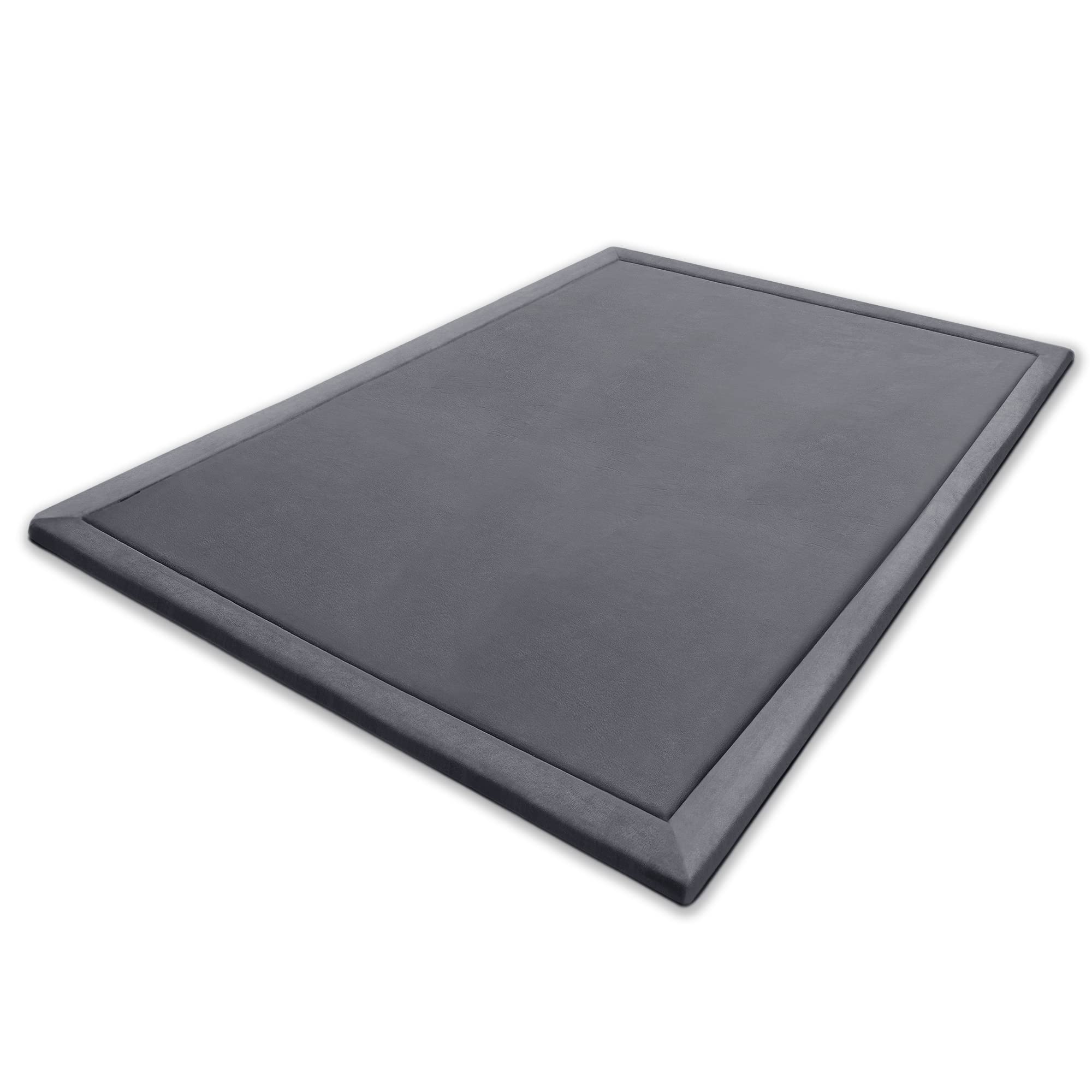 Premium MICRODRY Memory Foam Area Rug - 6'x8' Dark Grey Non-Slip Microfiber Carpet with Built-in Pad | Stain & Fade Resistant Living Room Rug for Bedroom, Kids Room & Home Decor | Soft Floor Mat for Family Gatherings & Cozy Relaxation