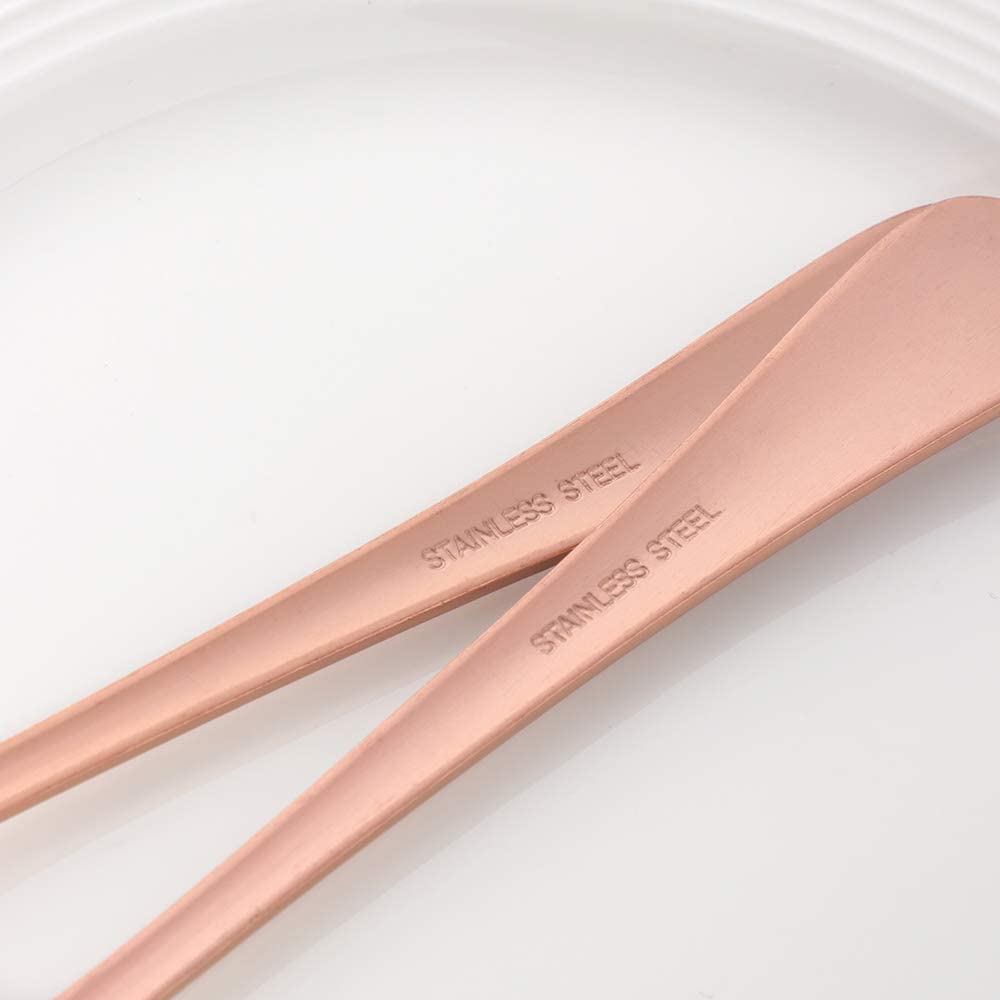 12-Piece MINGYU Rose Gold Stainless Steel Salad Forks Set - 6.5 Inch Small Dinner Forks, Shiny Titanium Dessert Forks for Home, Restaurant, Wedding & Party - Dishwasher Safe & Durable for Everyday Use, Entertaining & Special Occasions